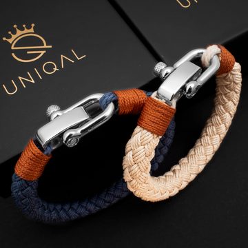UNIQAL.de Armband Maritime Armband aus Segeltau "TAUWERK" nautics, Schäckel verschluss (Edelstahl, Segeltau, Casual Style, handgefertigt)