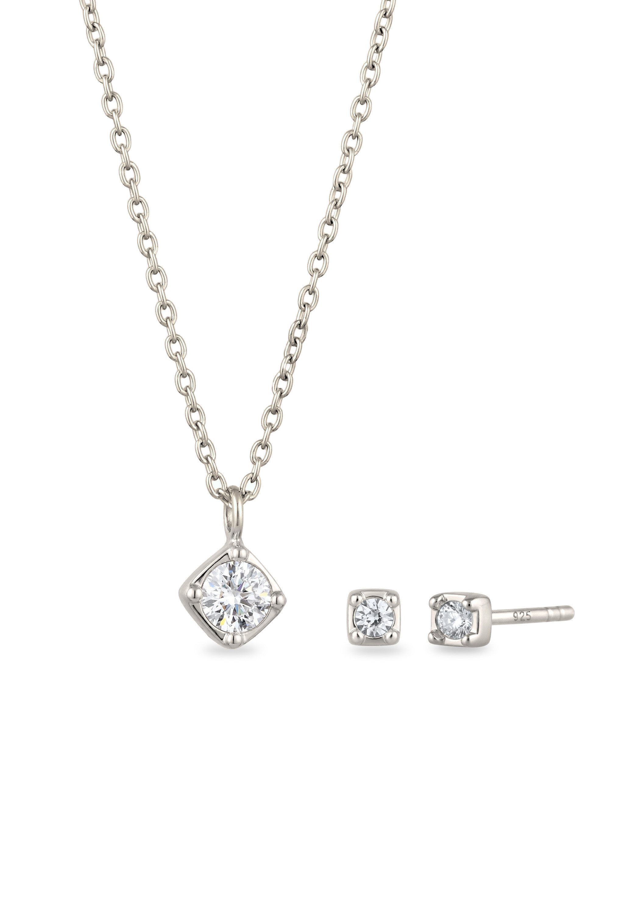 Elli Schmuckset mit Kristallen von Swarovski® Weiß 925 Sterling Silber