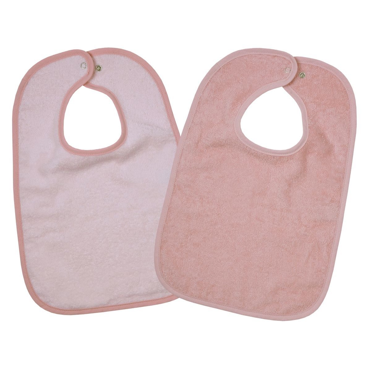 Wörner Lätzchen Rosa, 2er Set Baby Lätzchen Kinderlätzchen mit Druckknopf 100% Baumwolle