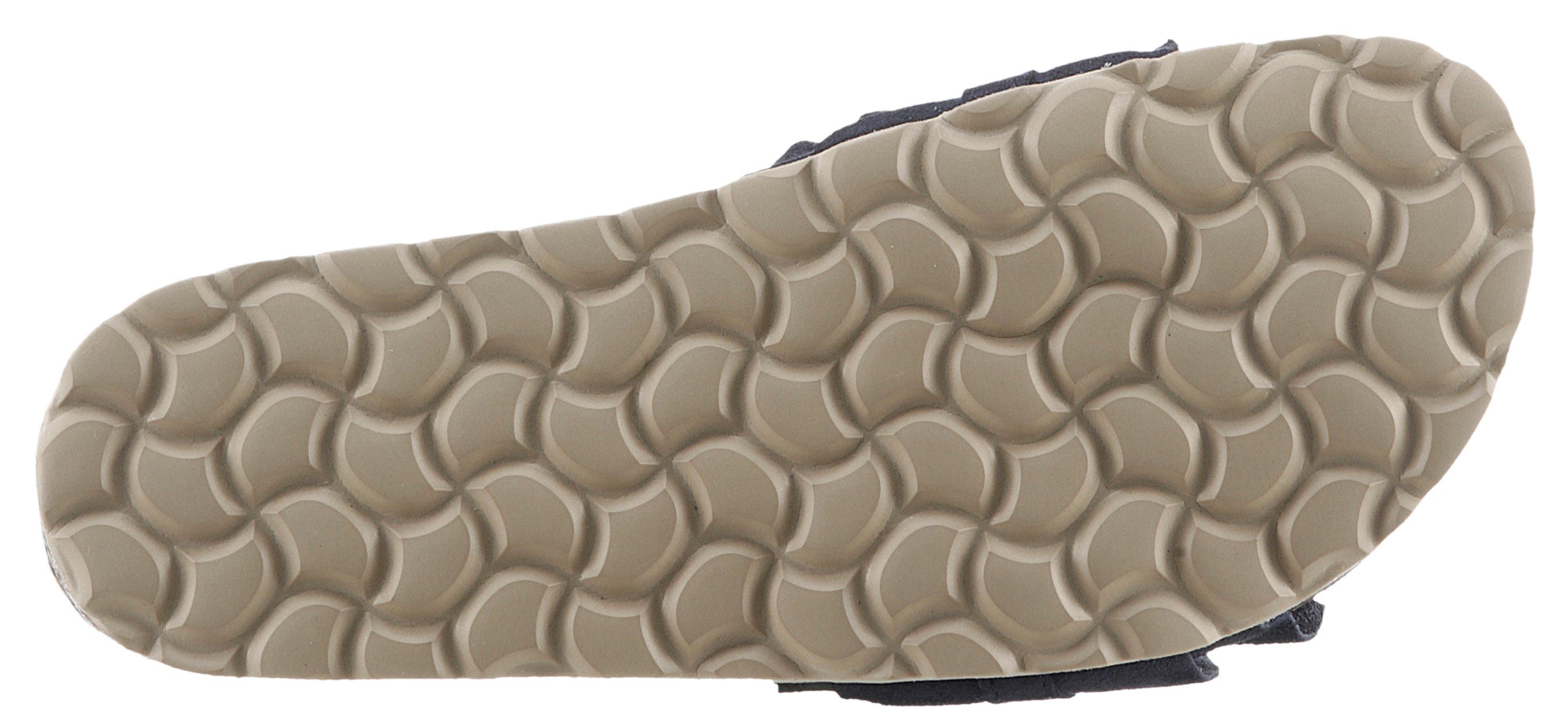 VERBENAS Rocio Roda Pantolette Sommerschuh, Flat mit geschwungenen Laschenstoff