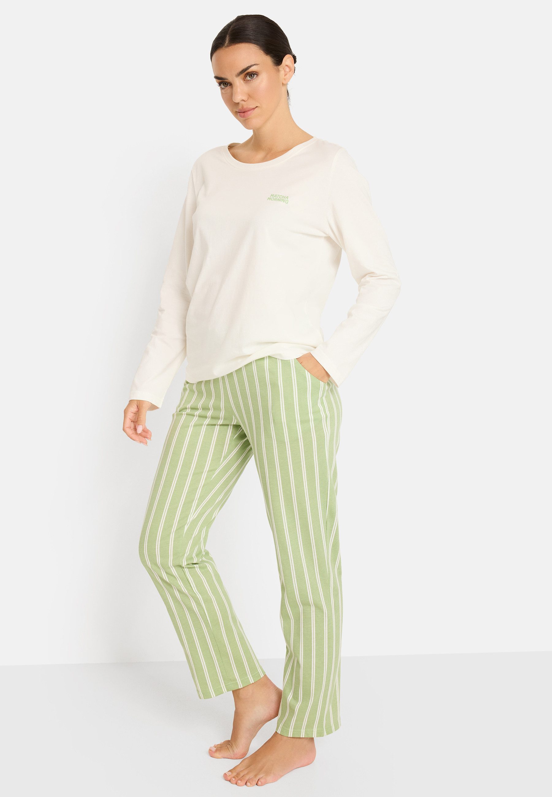 LSCN by LASCANA Schlafanzug (2 tlg) mit Front- und Back-Print