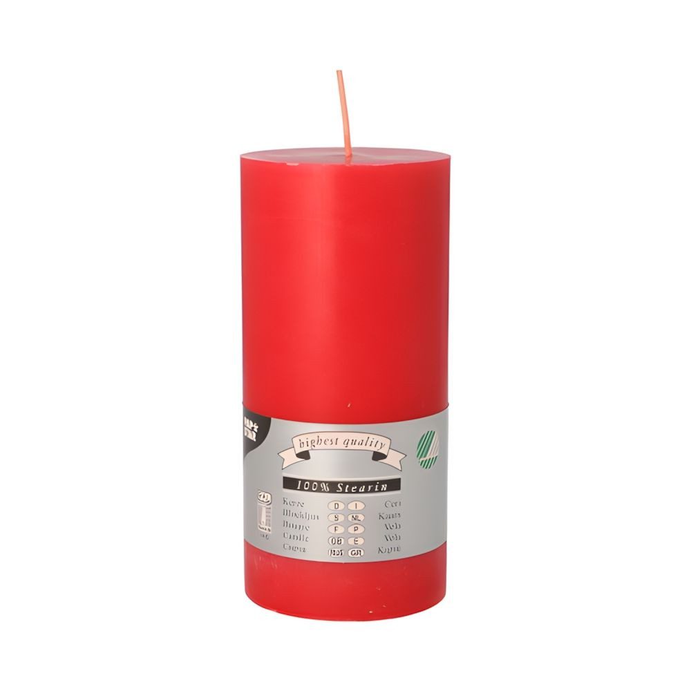 PAPSTAR Stumpenkerze 12 x Stumpenkerze Ø 70 mm, 150 mm rot aus 100% Stearin, durchgefärbt