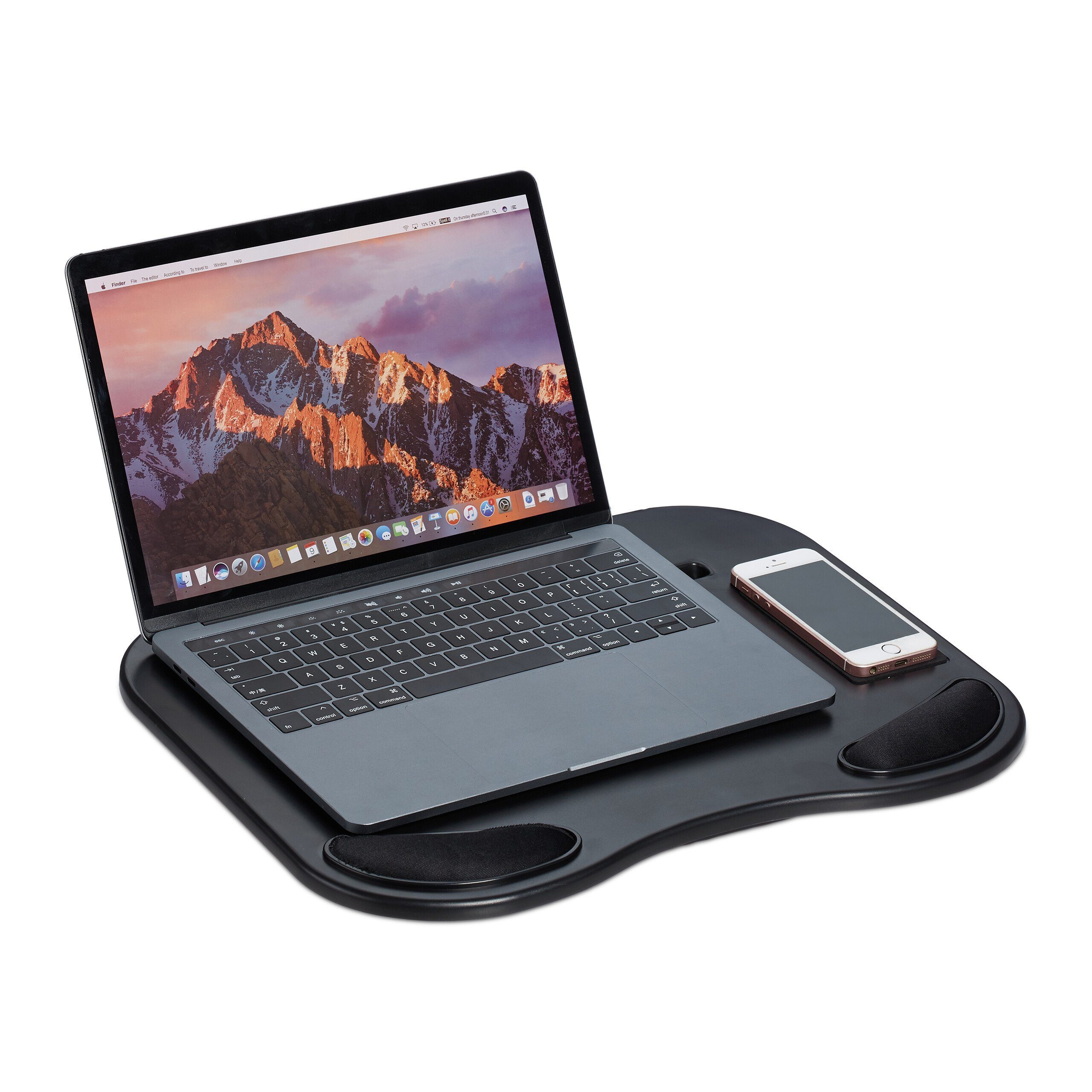 relaxdays Laptop Tablett Kniekissen Laptop schwarz, Kunststoff, (1-tlg)