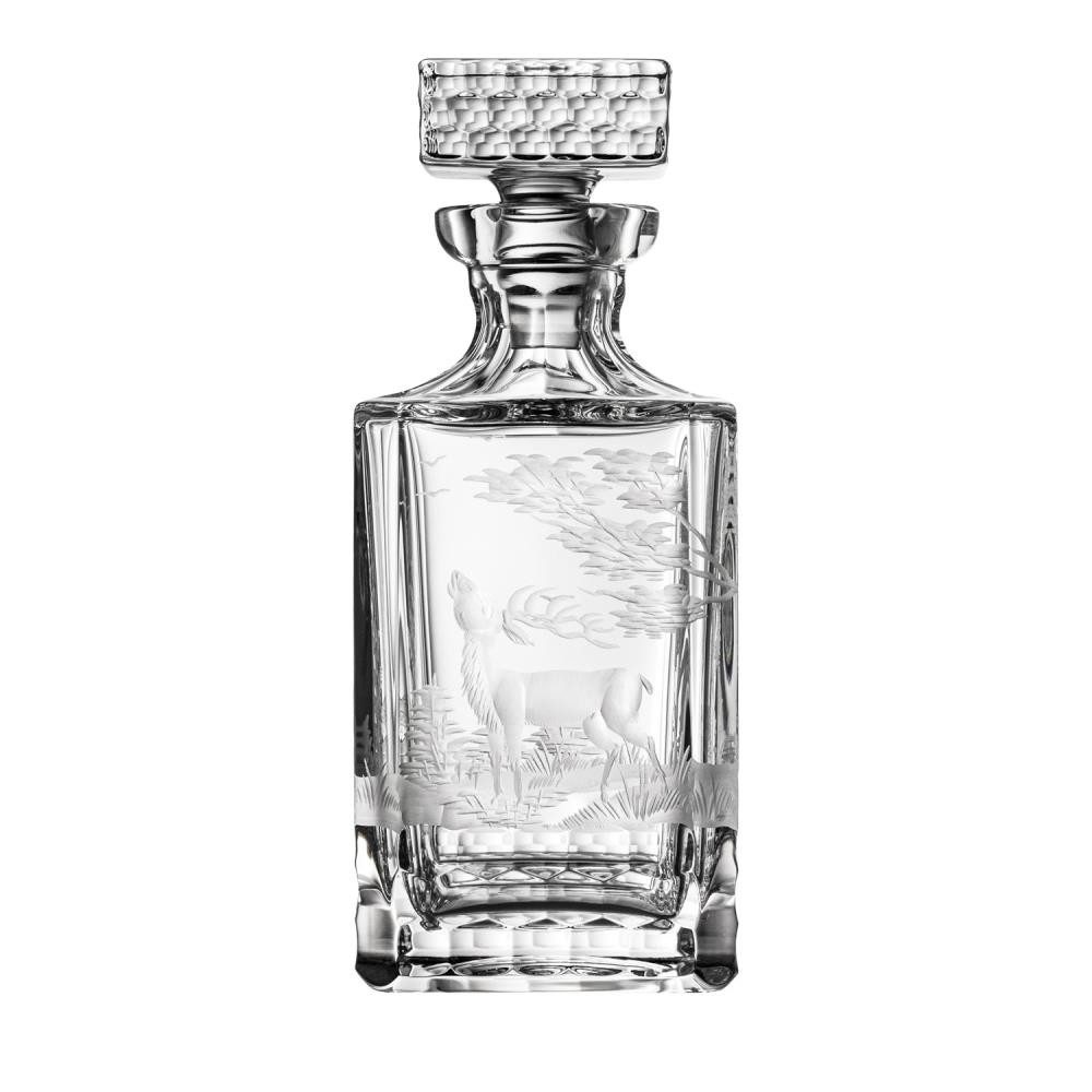 Karaffe Whiskykaraffe Jagdgravur (25 cm) - Kristallglas mundgeblasen · handges