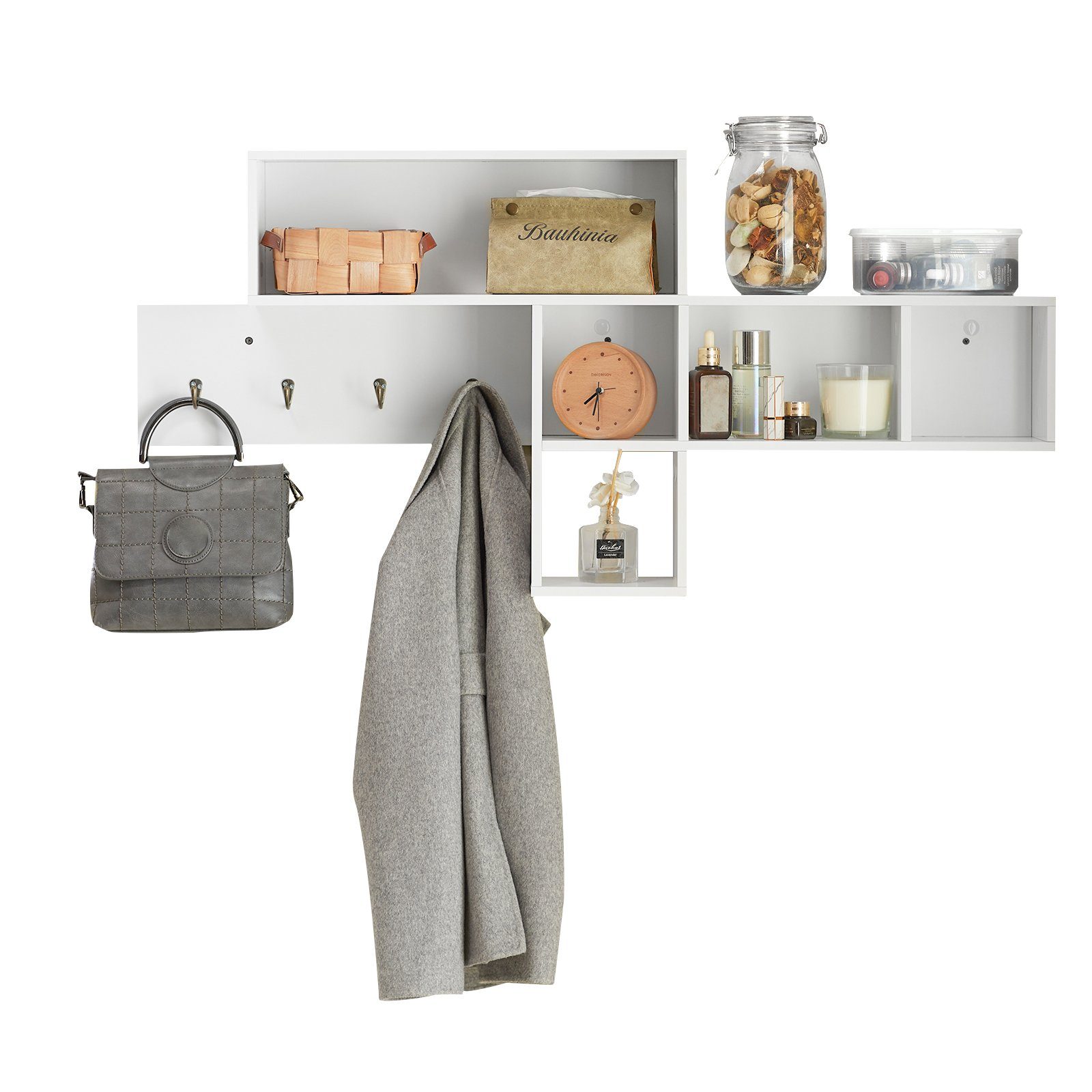 SoBuy Wandgarderobe FHK17, mit 5 Fächern günstig online kaufen