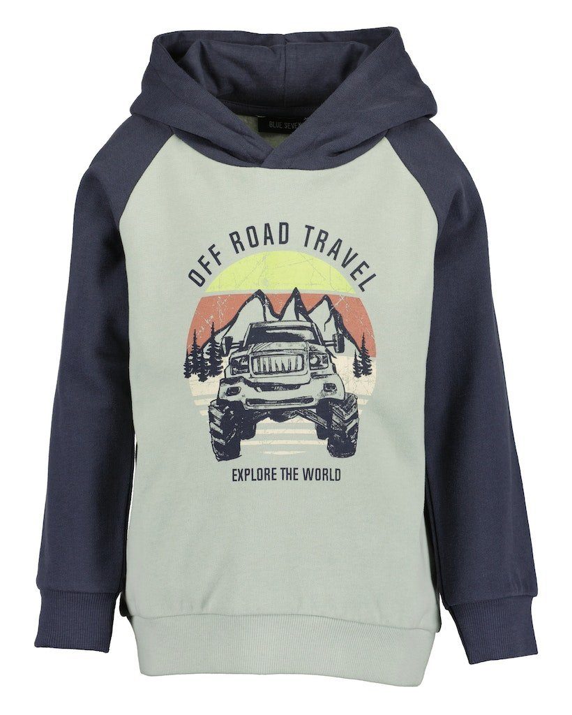 Blue Seven Kapuzensweatshirt Blue Seven Jungen Kapuzen Sweatshirt Pullover Off Road Travel anthrazi (1-tlg)