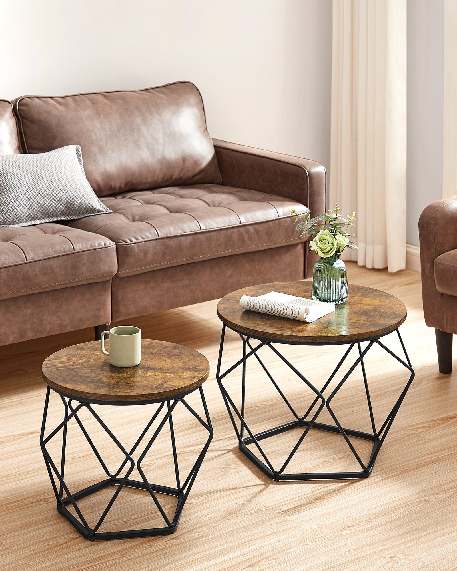 VASAGLE Couchtisch (2er Set), Beistelltisch, abnehmbare günstig online kaufen