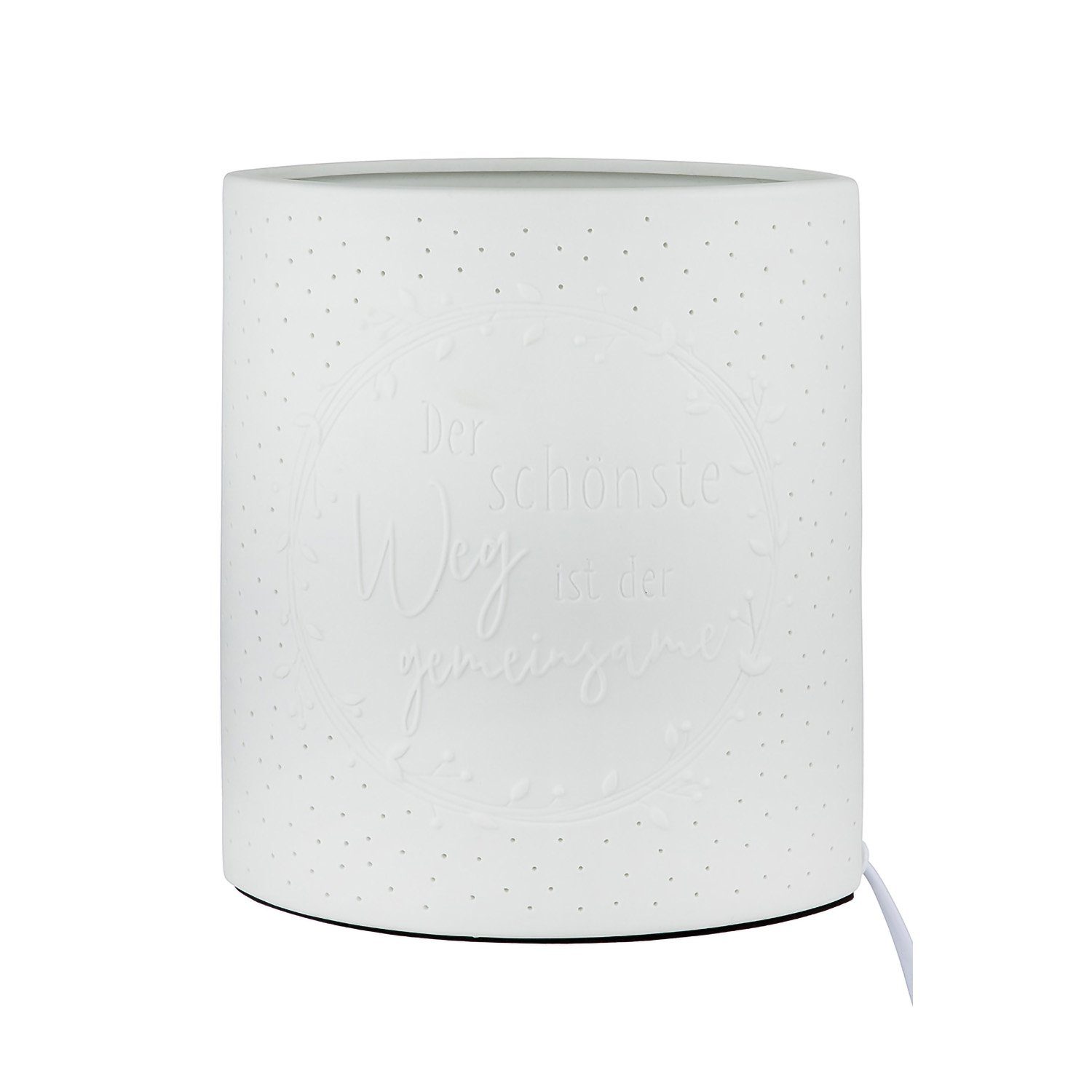GILDE Tischleuchte GILDE Lampe Der schönste Weg - weiß - H. 20,5cm x B. 17cm x T. 10cm