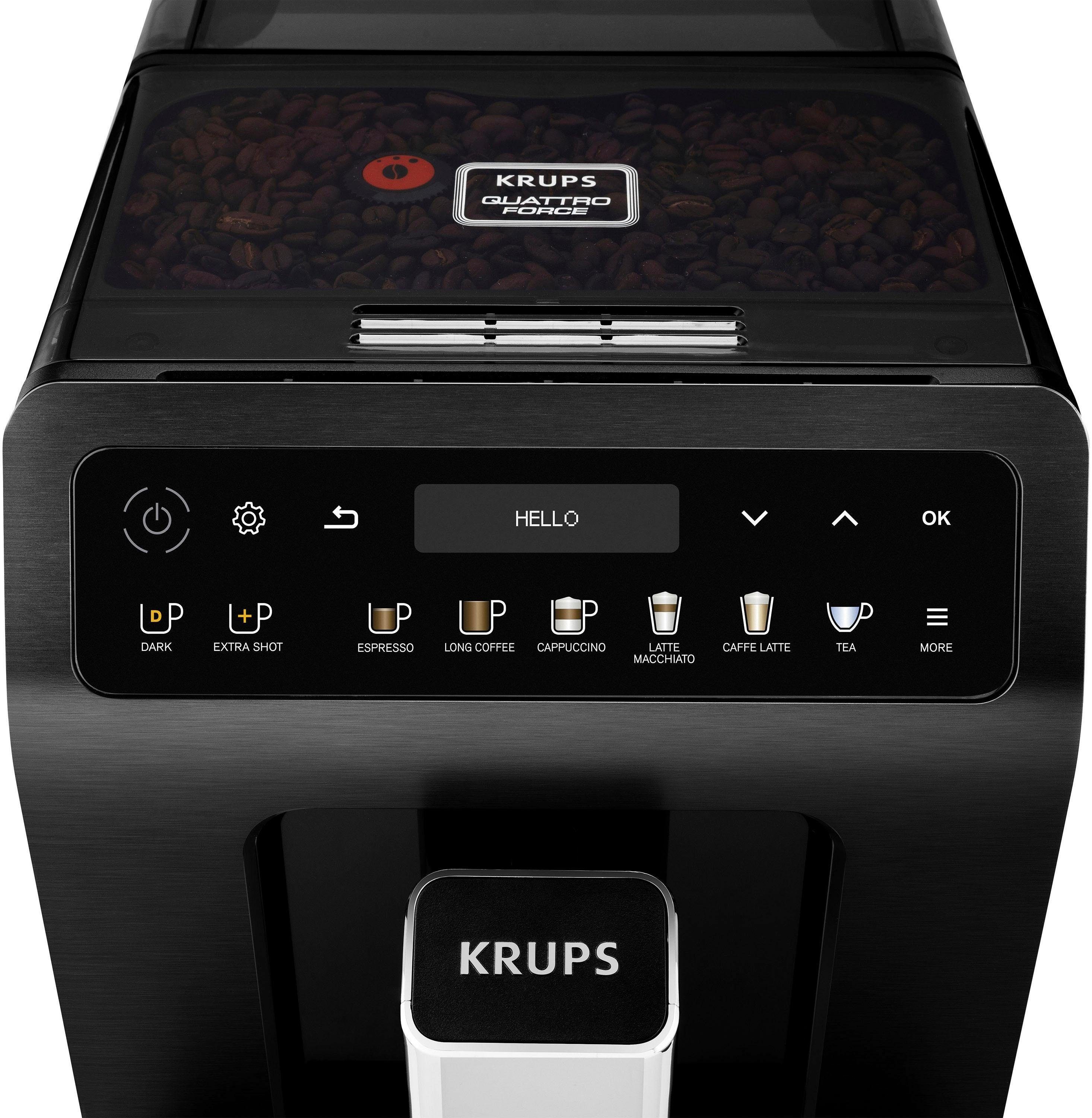 Krups Kaffeevollautomat EA8948 Evidence Plus, vielfältige Kaffee-Spezialitäten auf Knopfdruck, einfache Bedienung dank innovativem Farbdisplay