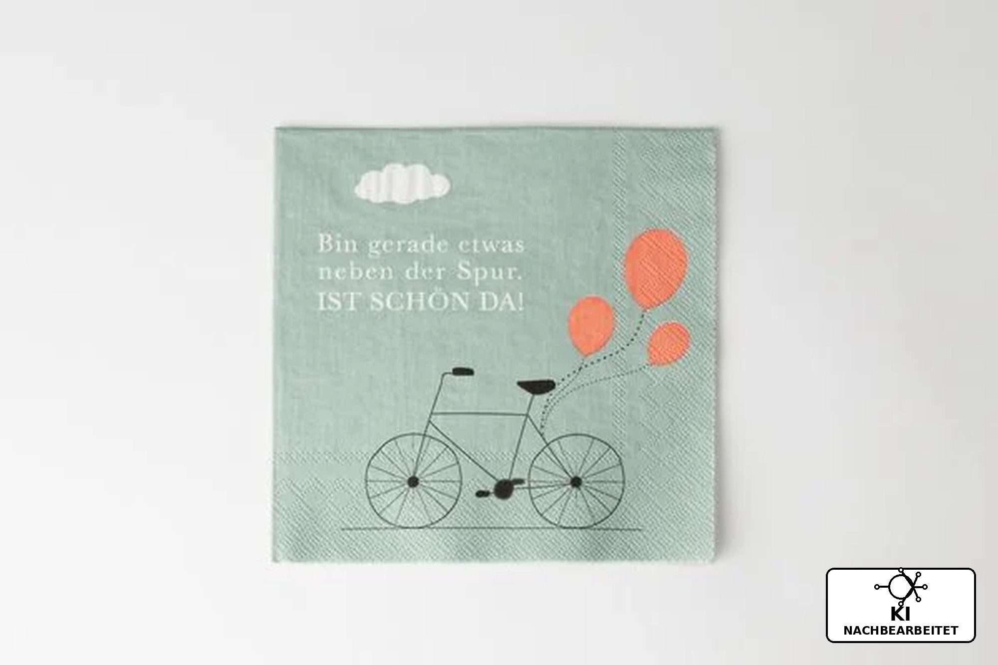 Räder Design Papierserviette Serviette 33x33 cm mit Fahrradmotiv "Bin gerade etwas neben der Spur..