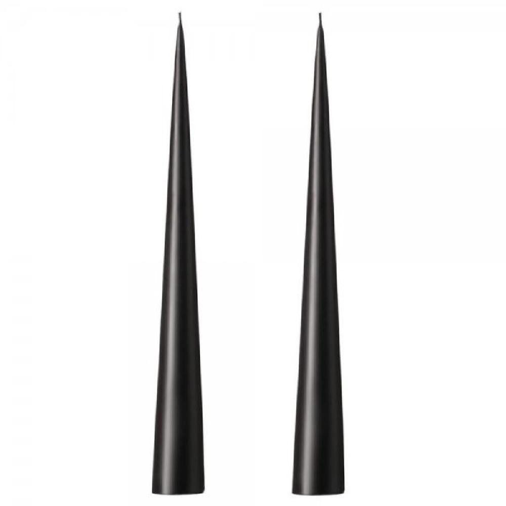 ester & erik Tafelkerze Kegelkerzen Set Cone Candle Raw Black (37cm) (2-teilig)