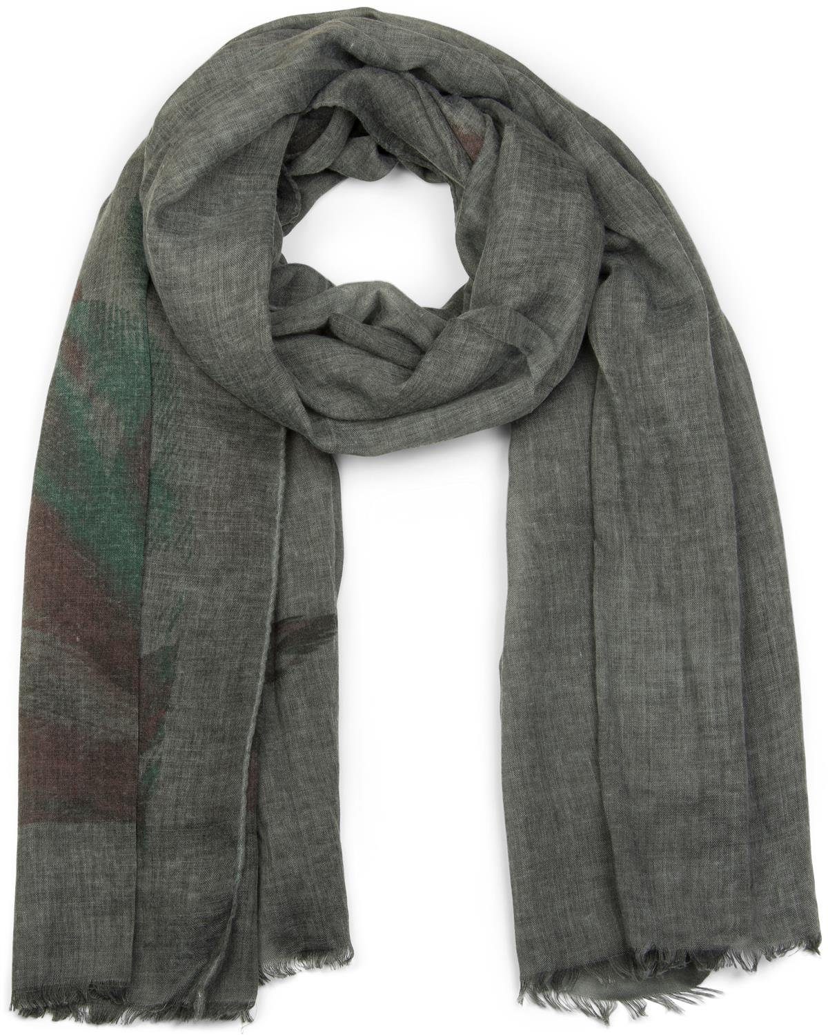 styleBREAKER Modeschal Schal mit Boho Federprint, günstig online kaufen
