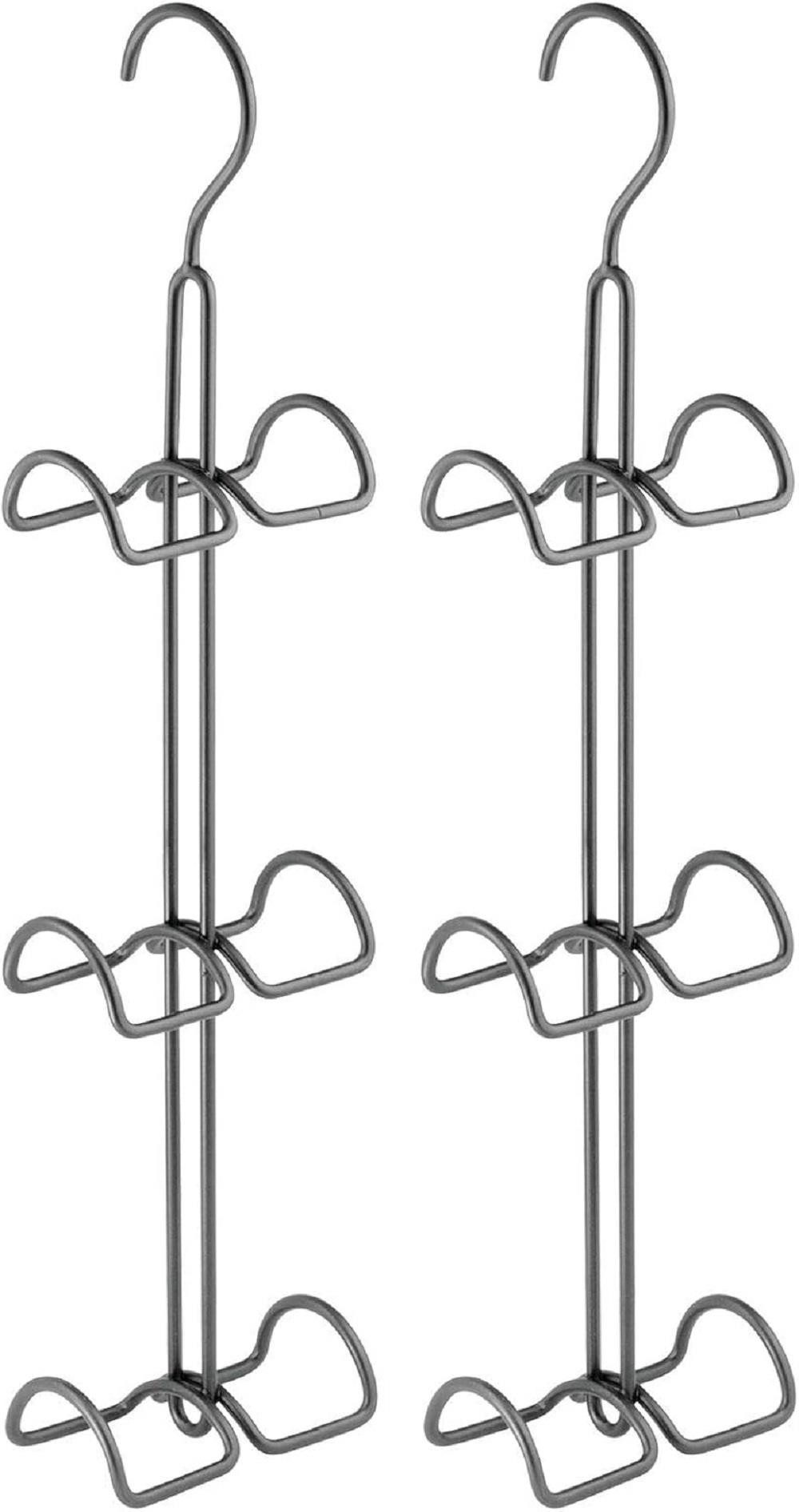 mDesign Aufbewahrungssystem mDesign Kleiderbügel Kleiderhaken multifunktional 2er-Set Metall Dun
