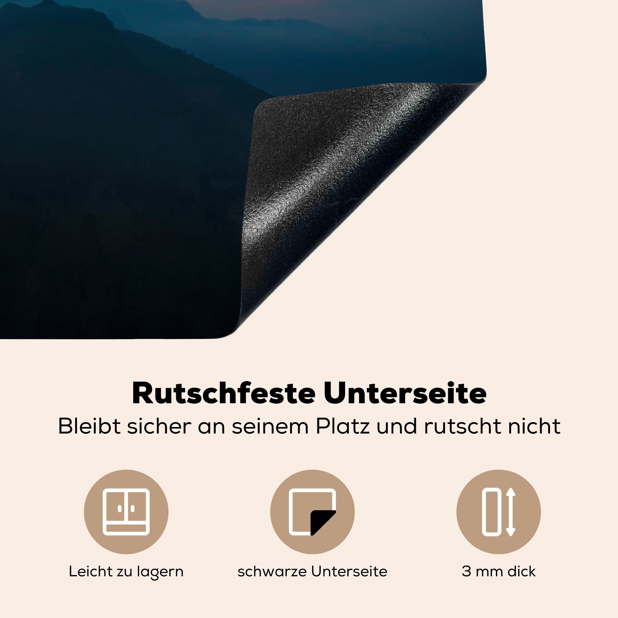 (1 Himmel die MuchoWow Berg - cm, Schutz - Vinyl, Herdblende-/Abdeckplatte Induktionskochfeld 81x52 für Vietnam, tlg), Ceranfeldabdeckung küche,