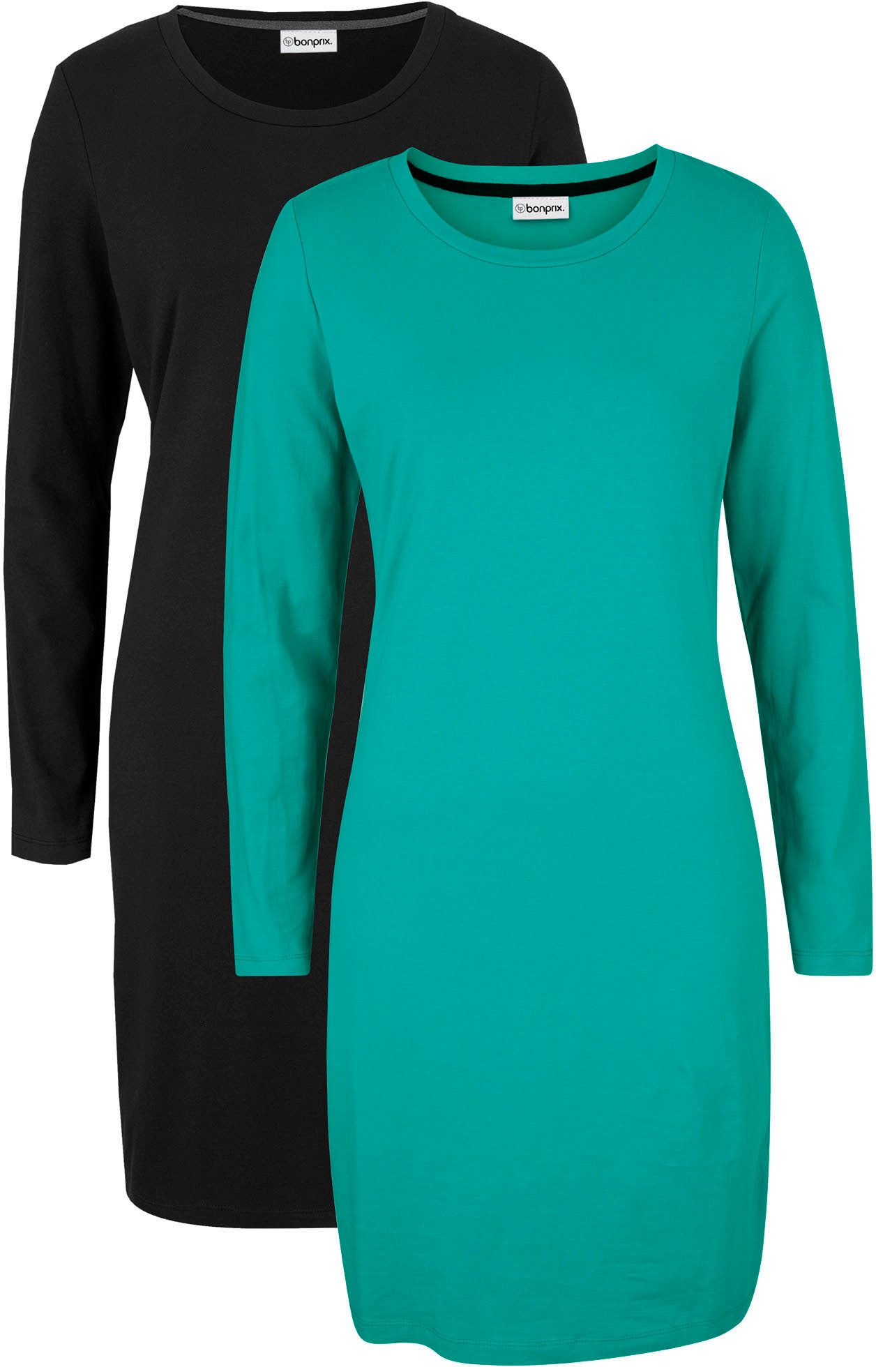 bonprix Jerseykleid (Packung, 2-tlg) für Alltag, schmale Passform, aus Baum günstig online kaufen