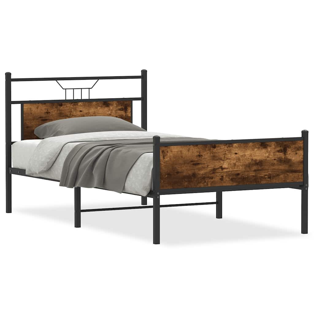 vidaXL Bett Bettgestell ohne Matratze Räuchereiche günstig online kaufen