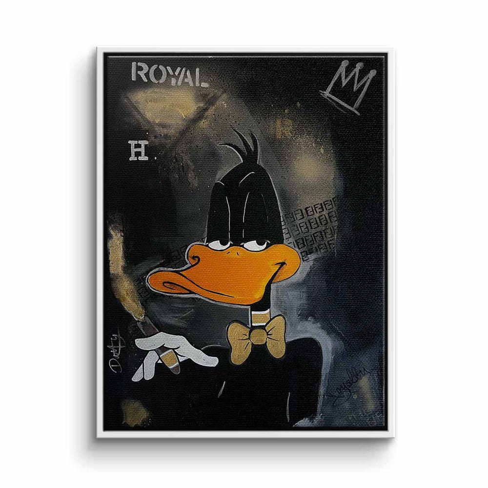 DOTCOMCANVAS® Leinwandbild, Premium Motivationsbild - PopArt Wandbild - Royal King weißer Rahmen | Leinwandbilder