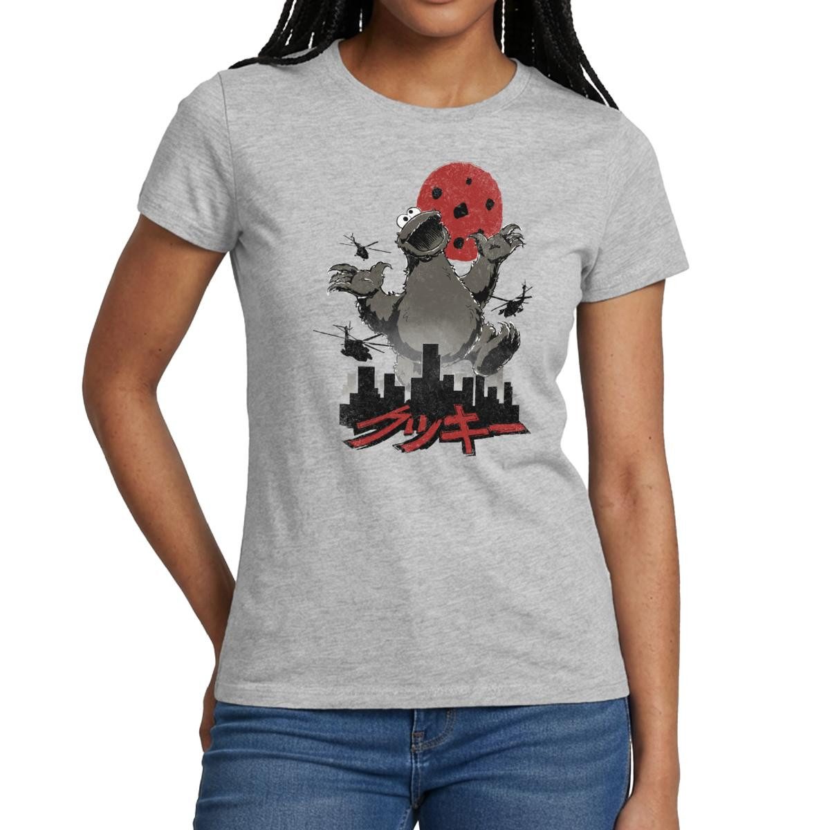 T-Shirt Sesamstraße Krümelmonster Cookiezilla Frauen T-Shirt
