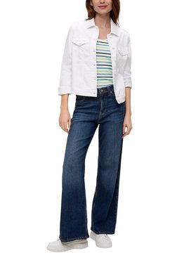 s.Oliver Langarmshirt - gestreiftes Langarmshirt - Longsleeve mit tiefem Rundhalsausschnitt