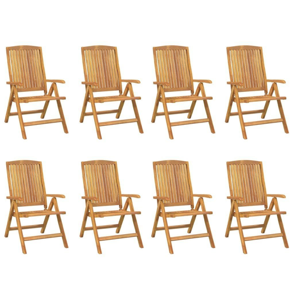 8 furnicato Verstellbar Gartenstühle Stk. Teak Gartenstuhl Massivholz
