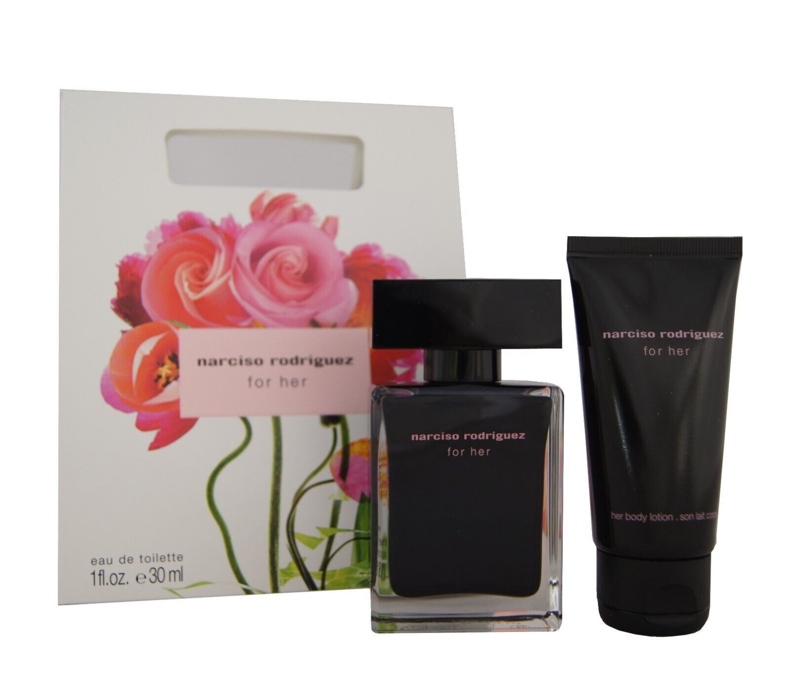 narciso rodriguez Duft-Set narciso rodriguez For Her Eau de Toilette edt 30ml + Body Lotion 50ml, 1-tlg.