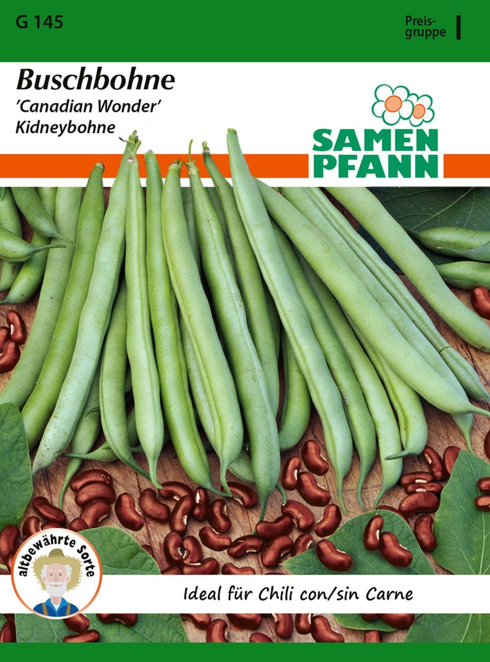 SAMEN PFANN Gemüsesamen Buschbohne Canadian Wonder Kidneybohne Trockenbohne Bohnen-Samen, Phaseolus vulgaris