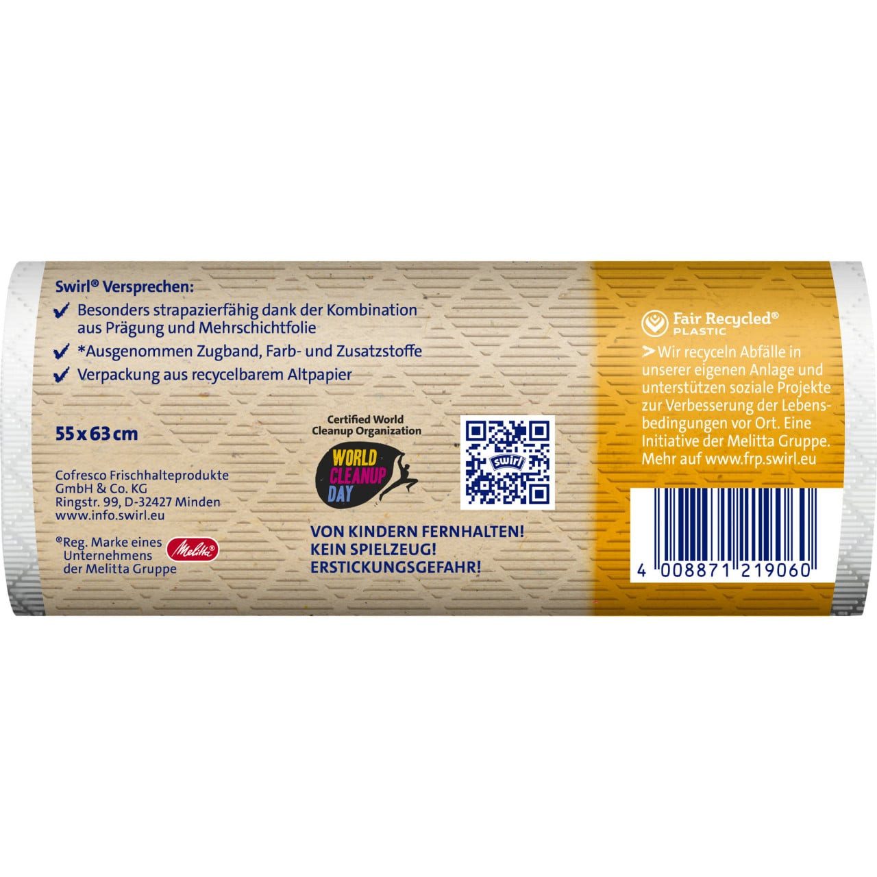 Swirl Müllsackständer Swirl Zugband-Müllbeutel 35 l aus recyceltem