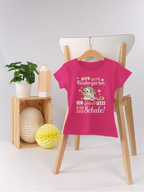 Shirtracer T-Shirt Bye Bye Kindergarten - Einhorn Einschulung Mädchen