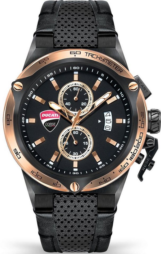 DUCATI CORSE Chronograph GIRO UNO, DTWGC2019101, Edelstahlgehäuse, Ø ca. 45  mm