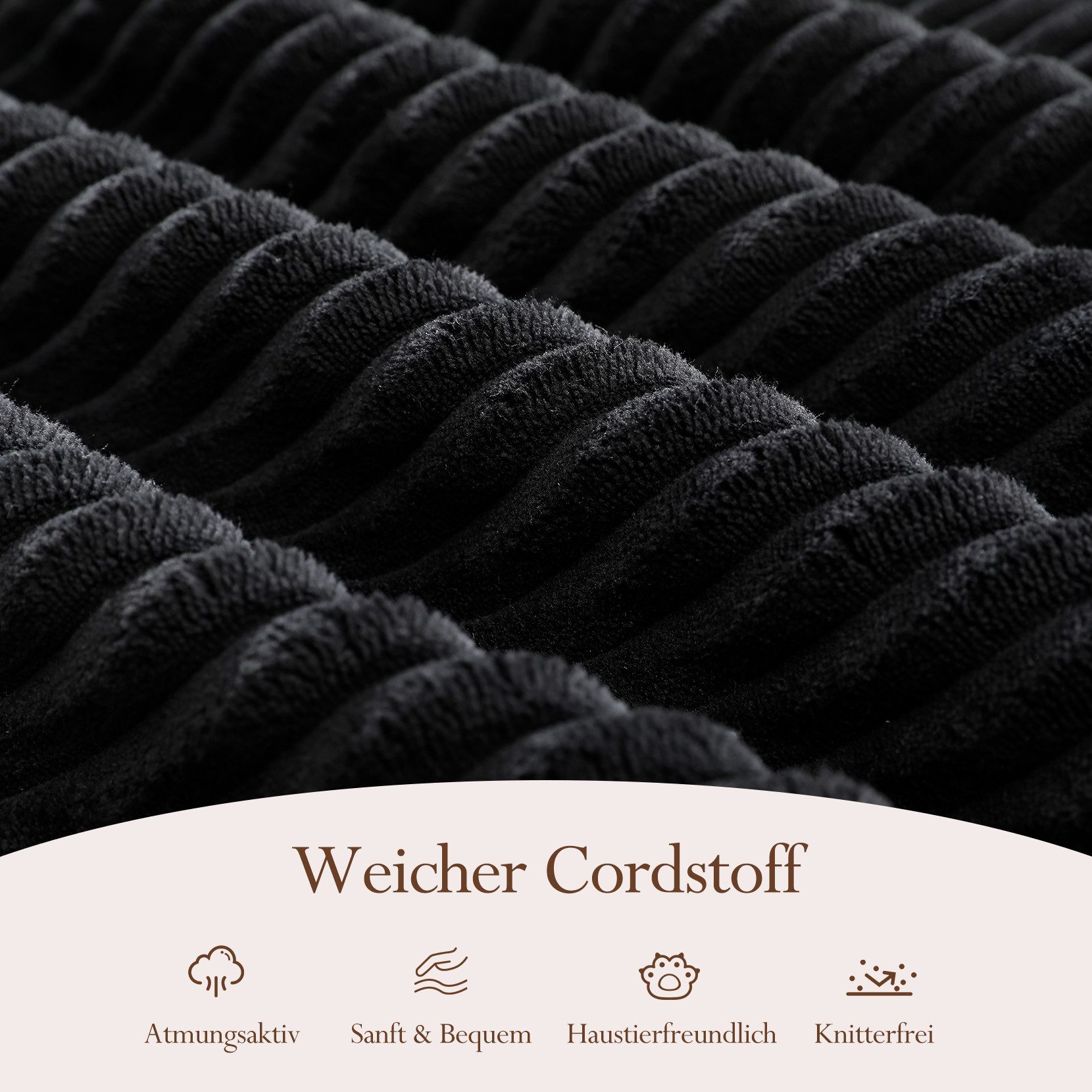 OUNUO Ecksofa Ecksofa Modularer KordKordstuhl mit Hochelastischem Schwamm – Bild 2 von 5