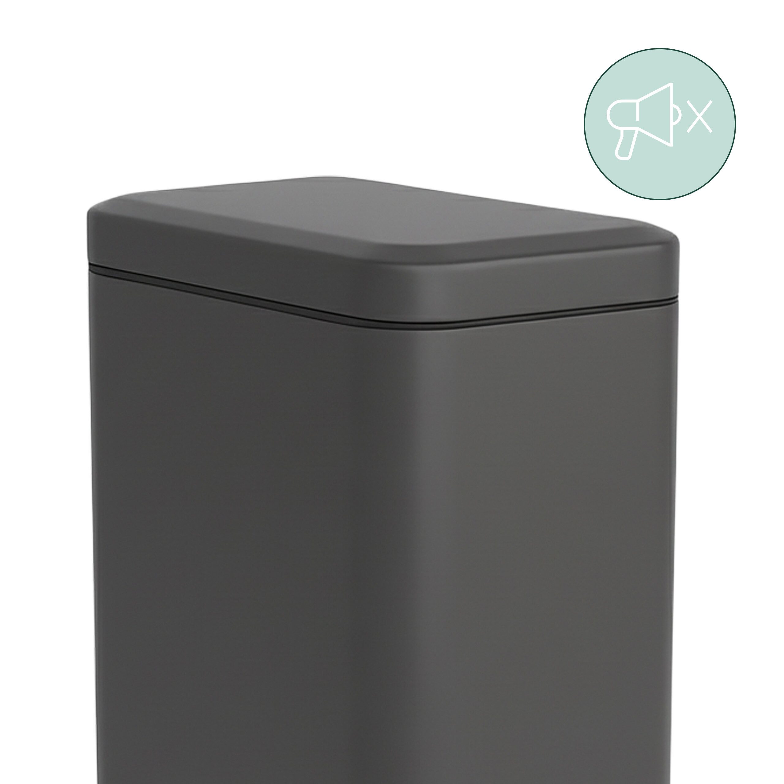 relaxdays Kosmetikeimer Bad Mülleimer 5 l Softclose, Dunkelgrau