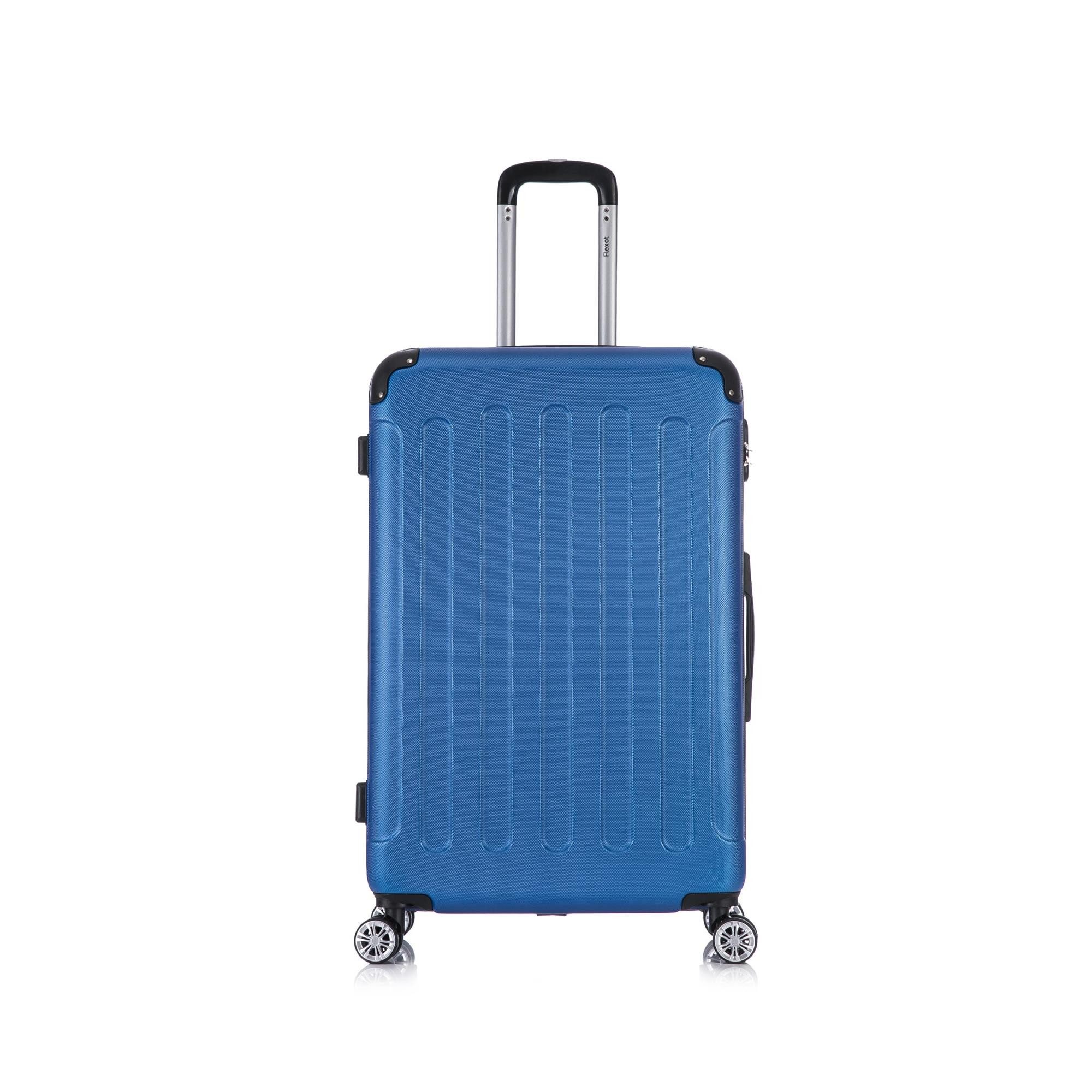 Flexot Hartschalen-Trolley F-2045 Kofferset, 360° Rollen, robuster Reisekoffer, Bordcase, 4 Rollen, Robuster und moderner Koffer mit vier 360° Rollen und Zahlenschloss