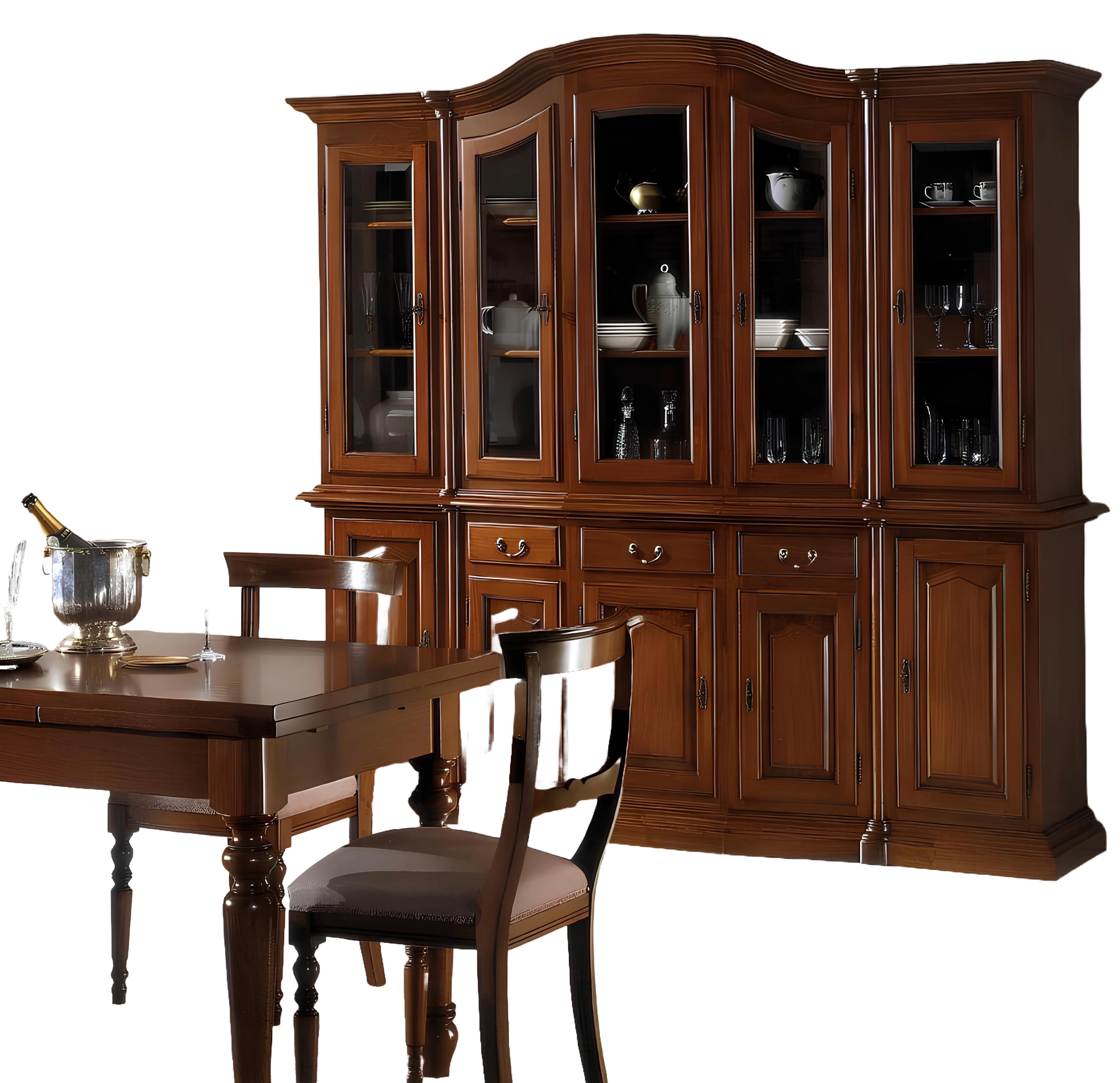 Xlmoebel Vitrine Möbel Traditionelle Regale Schränke Vitrinen Große Glasvitrine Holz (Vitrine) Hergestellt in Europa