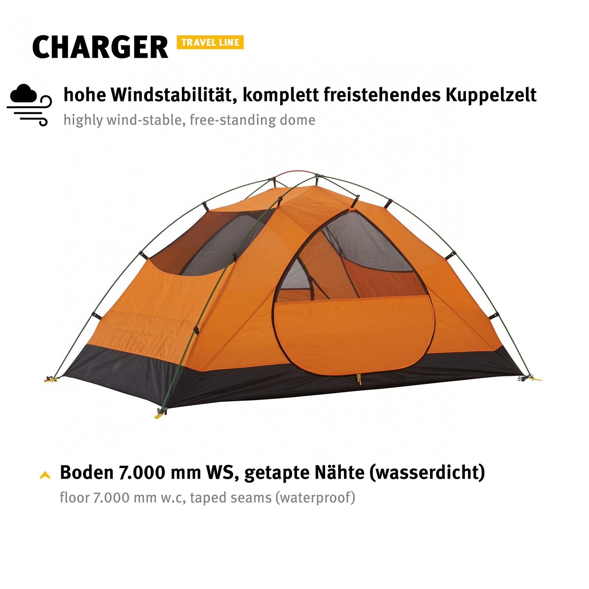 Wechsel Tents Kuppelzelt Kuppelzelt Charger Line Zelt, Personen: Geodät Travel 2 - - 2-Personen Vielseitiges