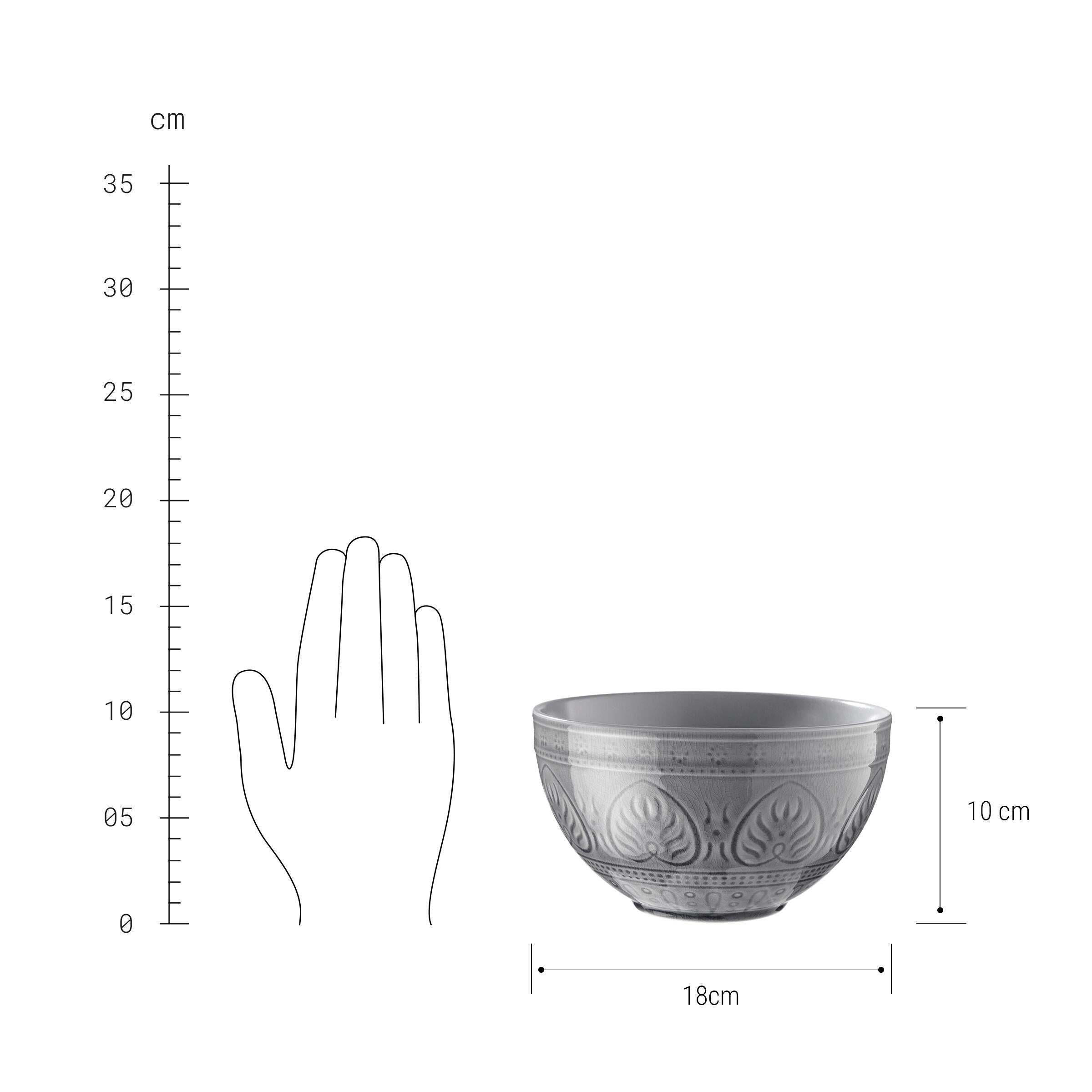 Suppenschale Grau Steinzeug SUMATRA Salatschüssel 1250ml, BUTLERS