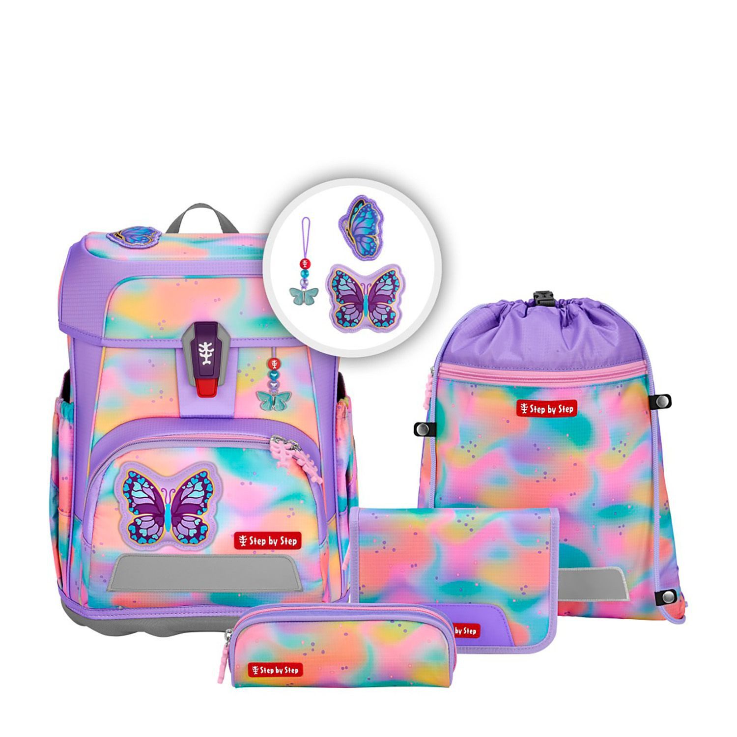 Step by Step Schulranzen Step by Step 222614 CLOUD Schulranzen-Set "Butterfly Luna"