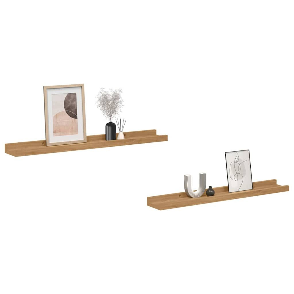 vidaXL Regal Wandregale mit Regal 2 pcs Braun 60 x 9 x 3 cm Holzwerkstoff, günstig online kaufen