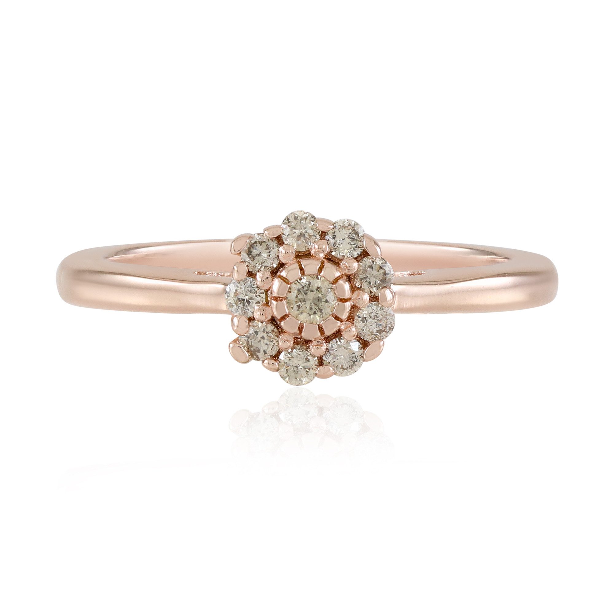 Cavill Diamantring Ring aus versilbertem Silber mit Diamant in Schokoladenbraun und (1-tlg)