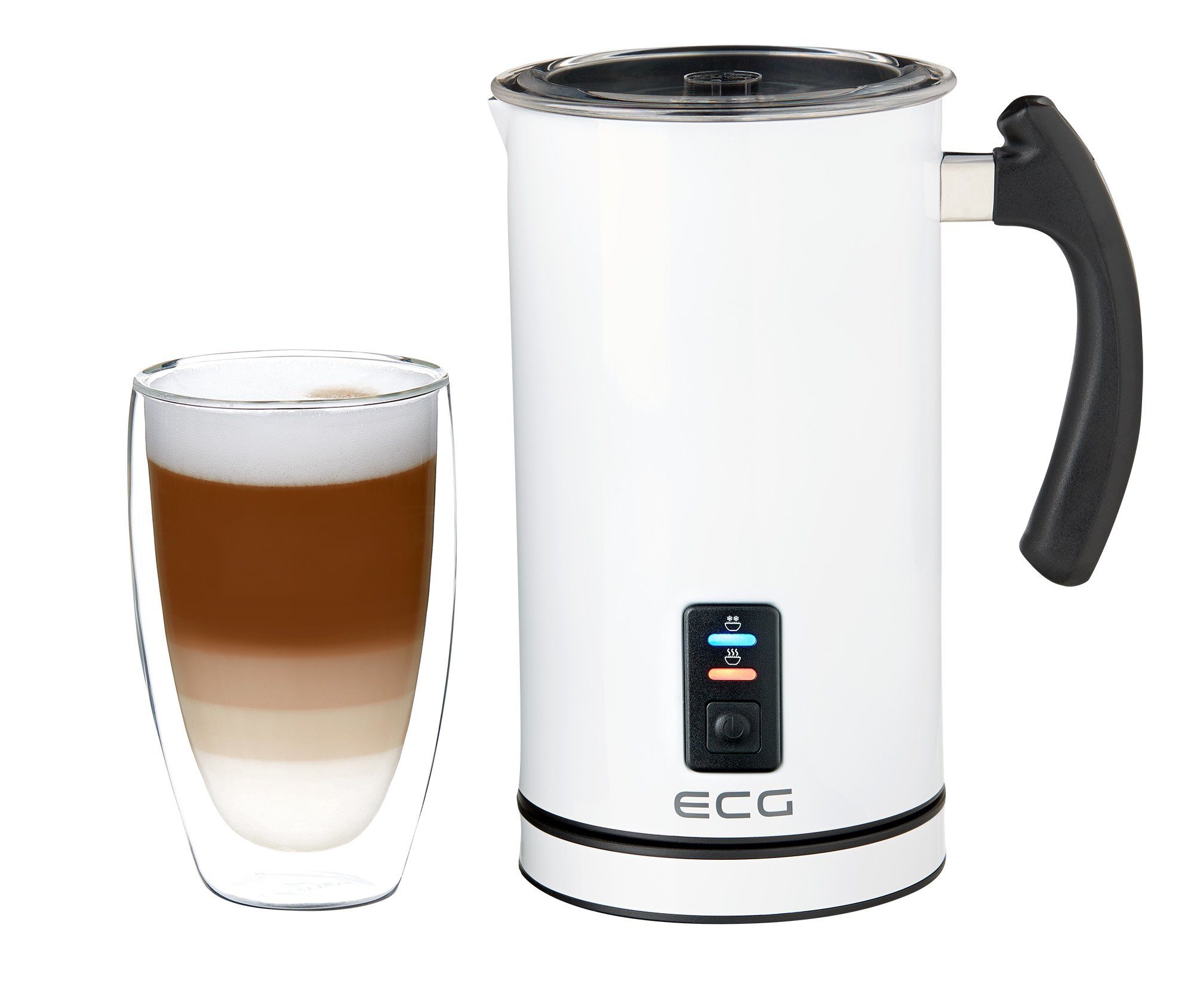 ECG Milchaufschäumer NM 216, 650 W, Warmhaltefunktion, Klarsichtdeckel, LCD-Display