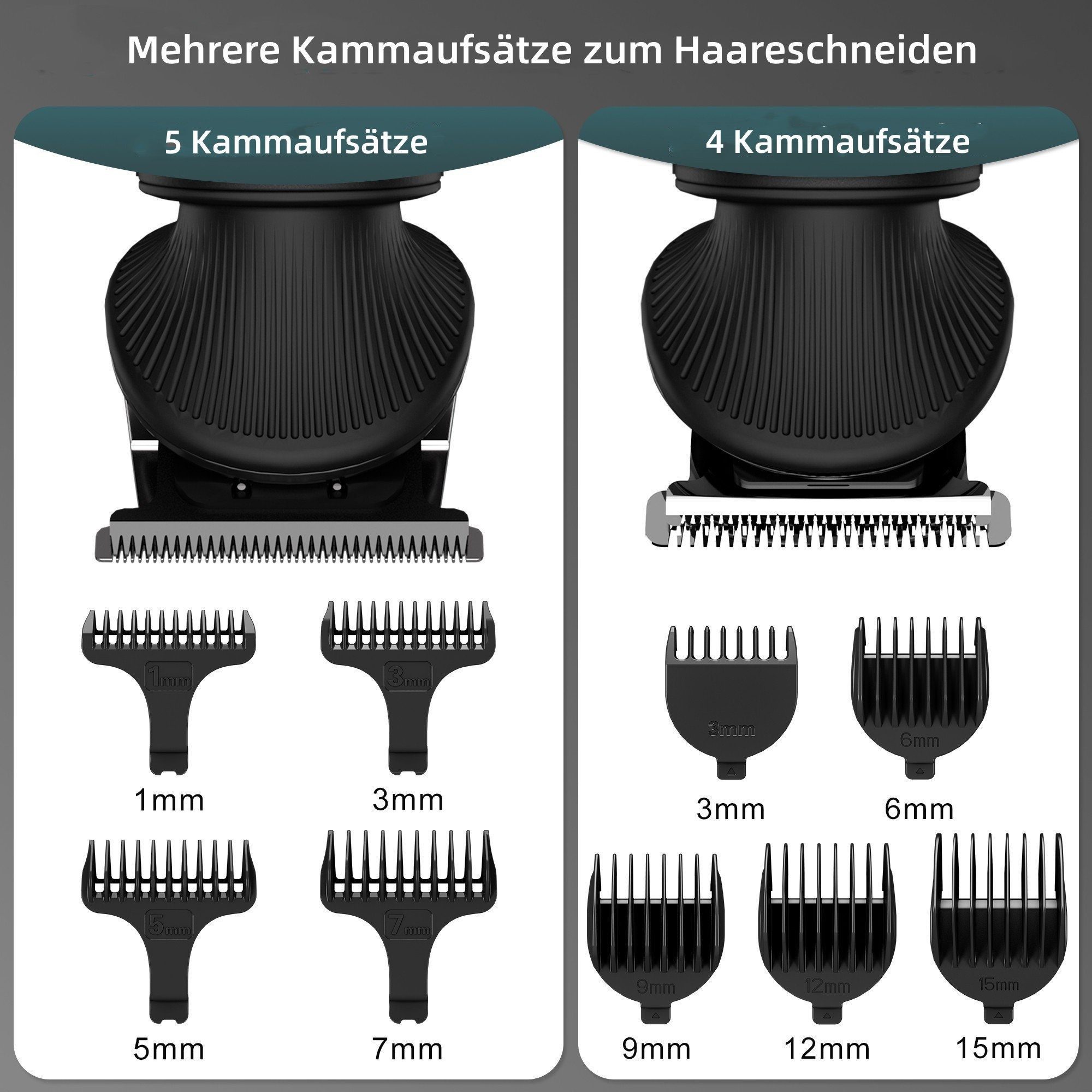 HATTEKER Bartschneider RFC-5618, Haarschneider, Multifunktionaler Trimmer 6in1