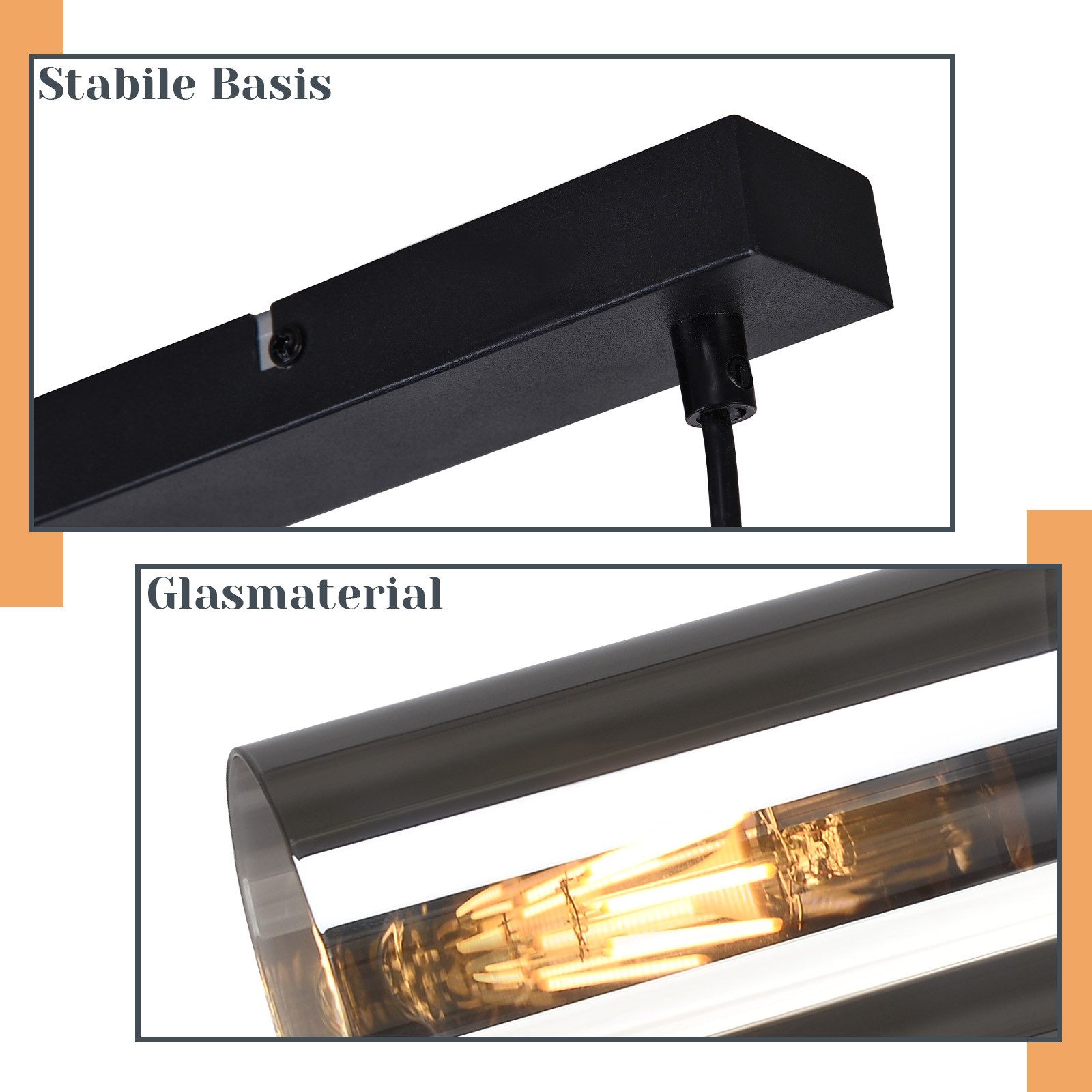 Nettlife Pendelleuchte Schwarz Esstisch E27 1/3/4 Flammig Glasschirm Hängeleuchte, LED wechselbar, Esstisch Wohnzimmer Schlafzimmer – Bild 3 von 5