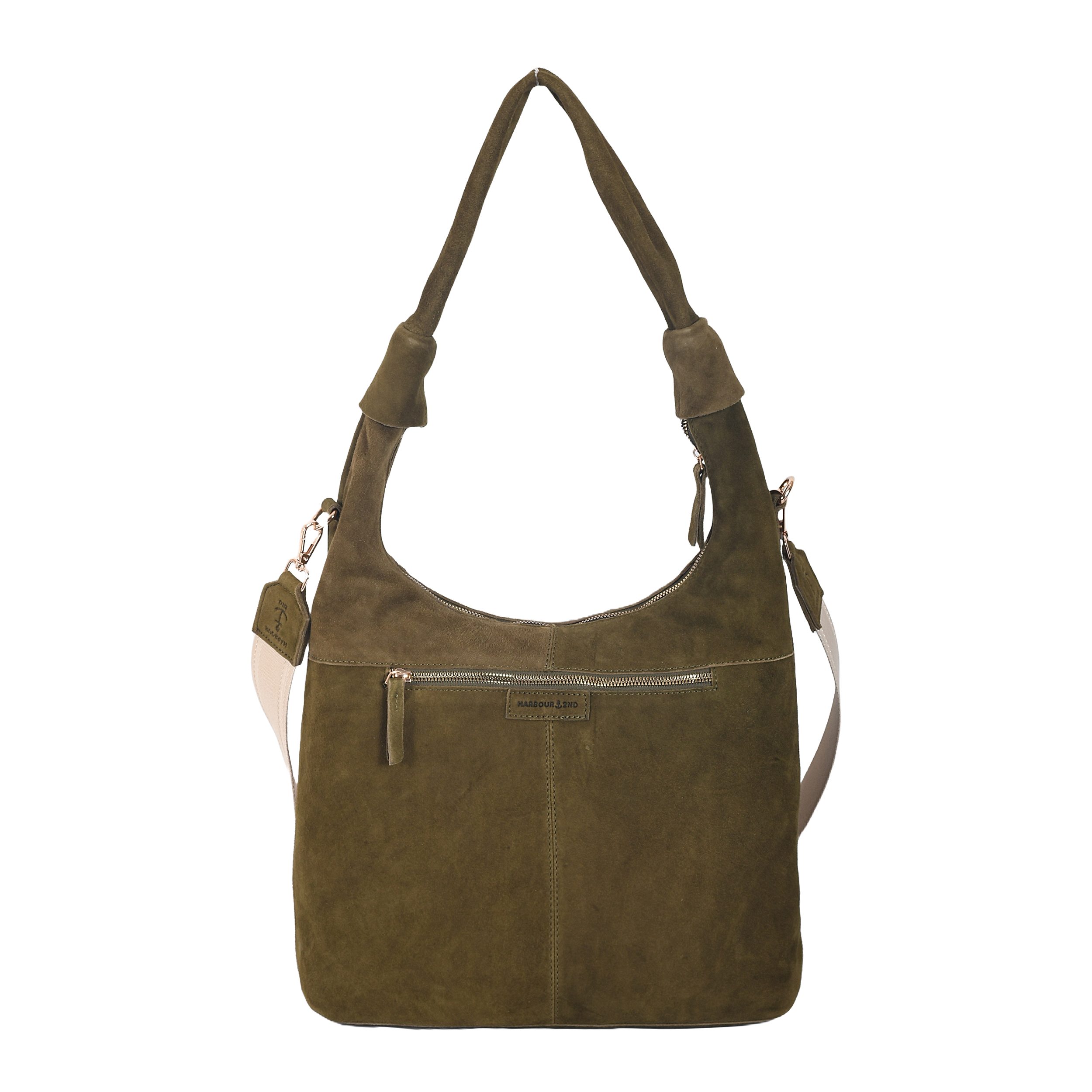 HARBOUR 2nd Hobo Laurine, Damen Handtasche, Umhängetasche, Schultertasche mit Ziernähten