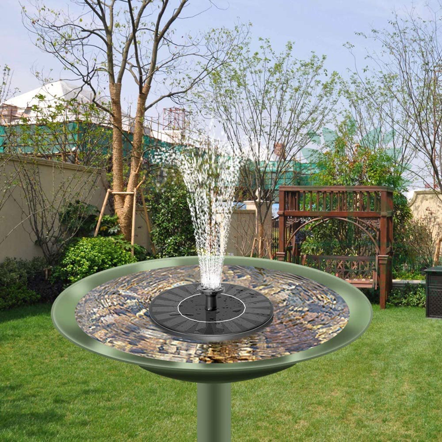 IVSO Gartenbrunnen Solar Solar Springbrunnen, (1.4W) 6 mit Teichpumpe Fontänenstile