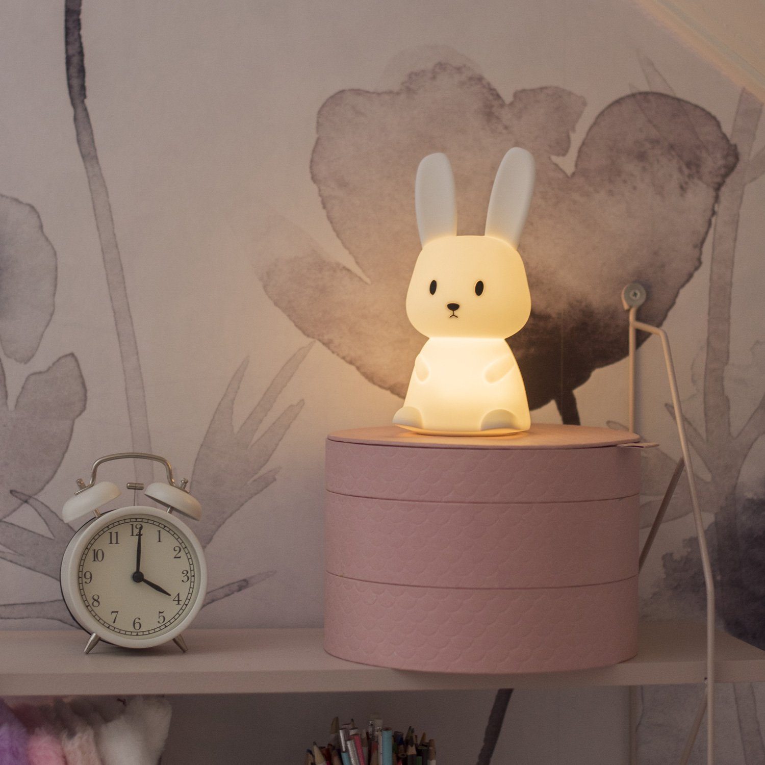 HOLLYHOPPER LED Nachtlicht LED Nachtlicht Hase STUPSI Einschlaflicht  leuchtender Hase 20cm Farbwechsel weiß, LED Classic, mehrfarbig / bunt