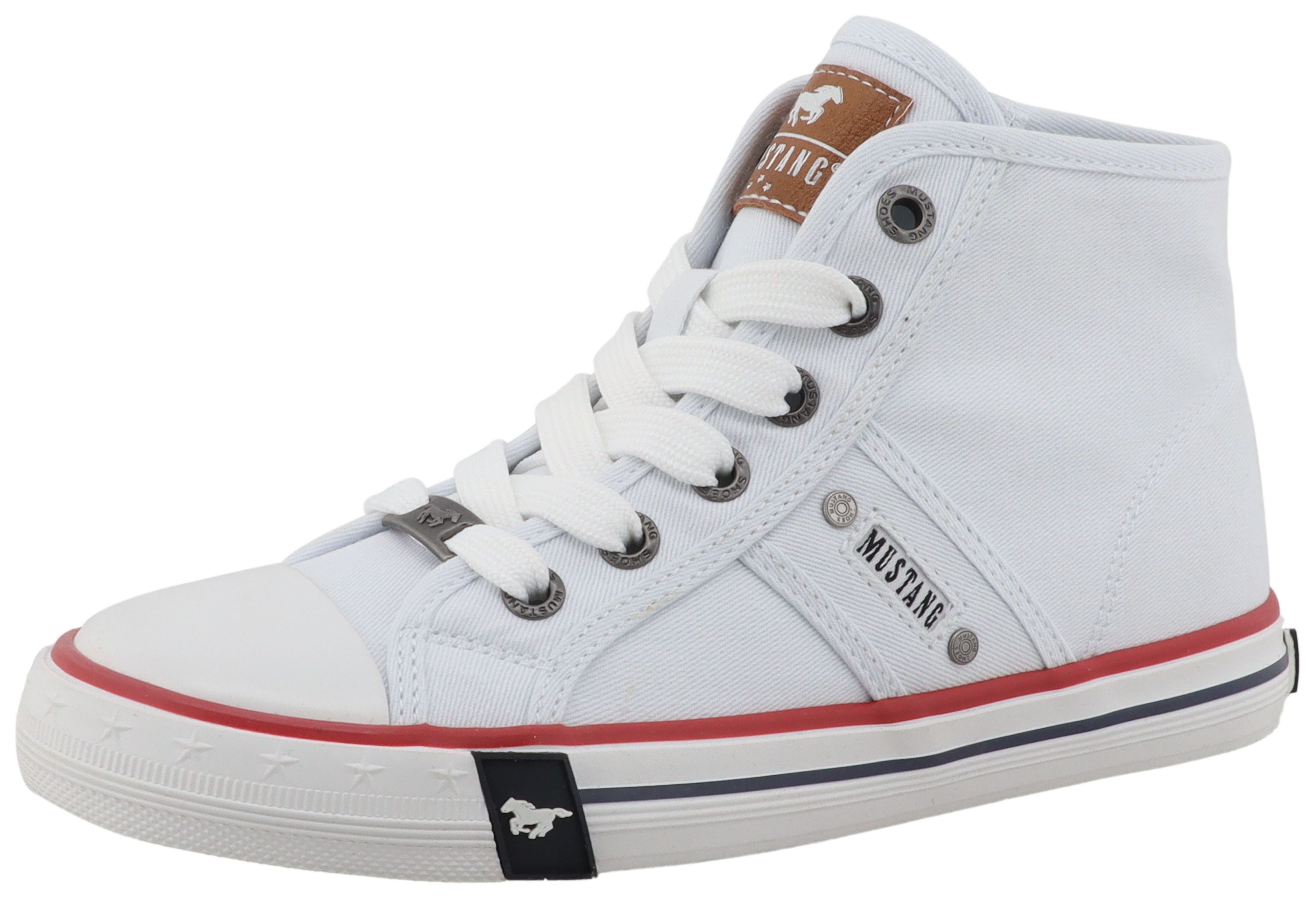 Mustang Shoes Gaspare Sneaker Freizeitschuh, Schnürboots, High Top-Sneaker mit Nieten
