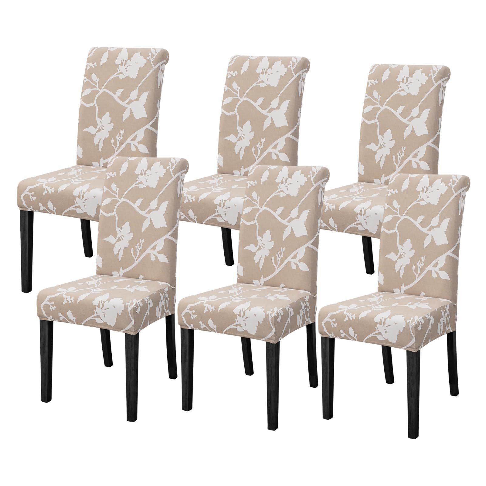 Agger Stuhlhusse Stuhlhussen 4/6er Set Stretch Stuhlbezug, Modernes Muster Abnehmbarer, Waschbar Stuhl Hussen für Wohnzimmer, Esszimmerstühle