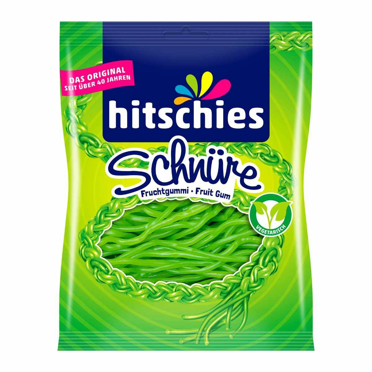 hitschies Süßigkeit, Hitschies Apfel Schnüre Fruchtgummi Schnüre mit Apfelgeschmack 125g