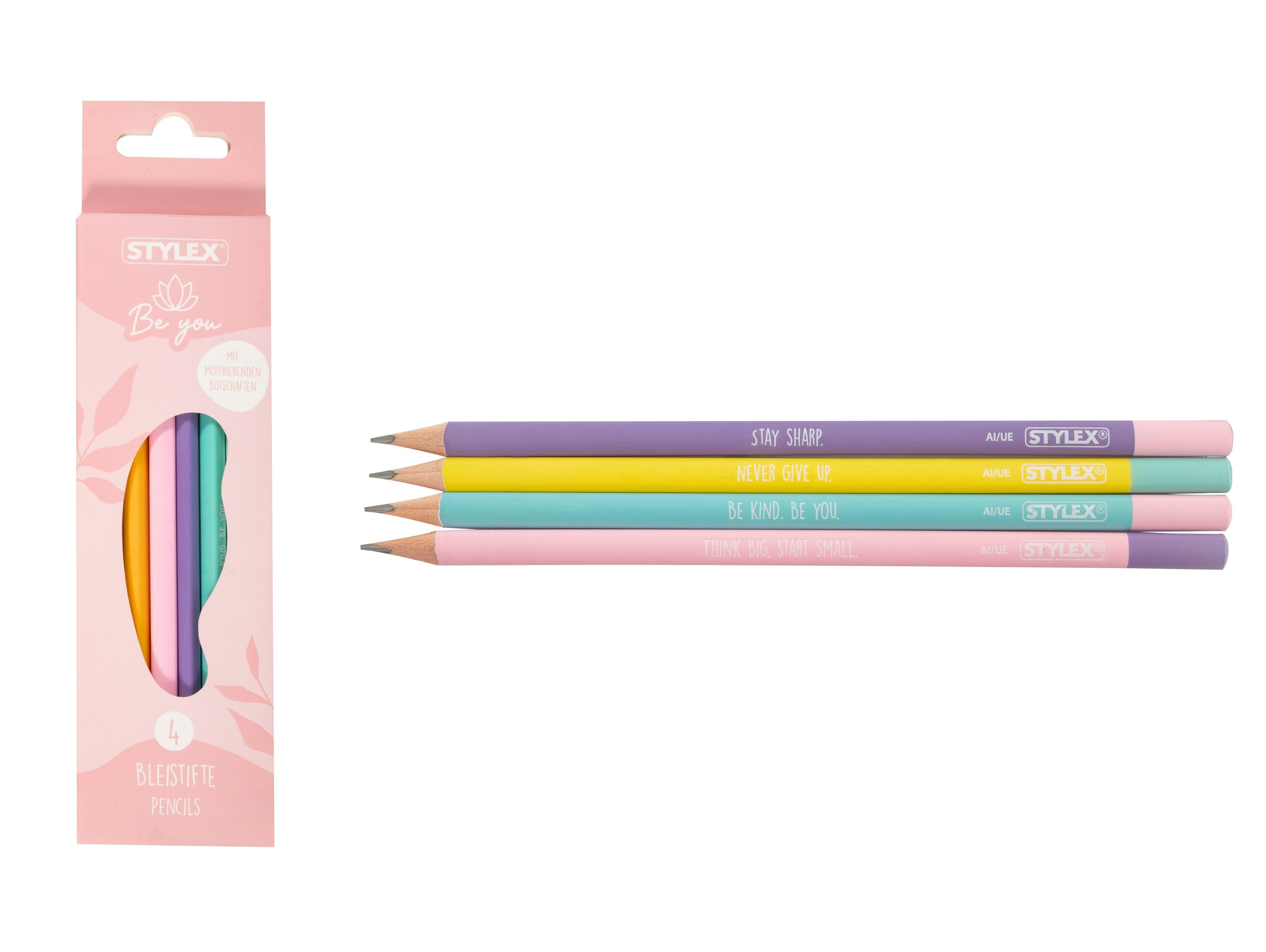 Stylex Schreibwaren Bleistift 4 Bleistifte "Be You" / Härtegrad B