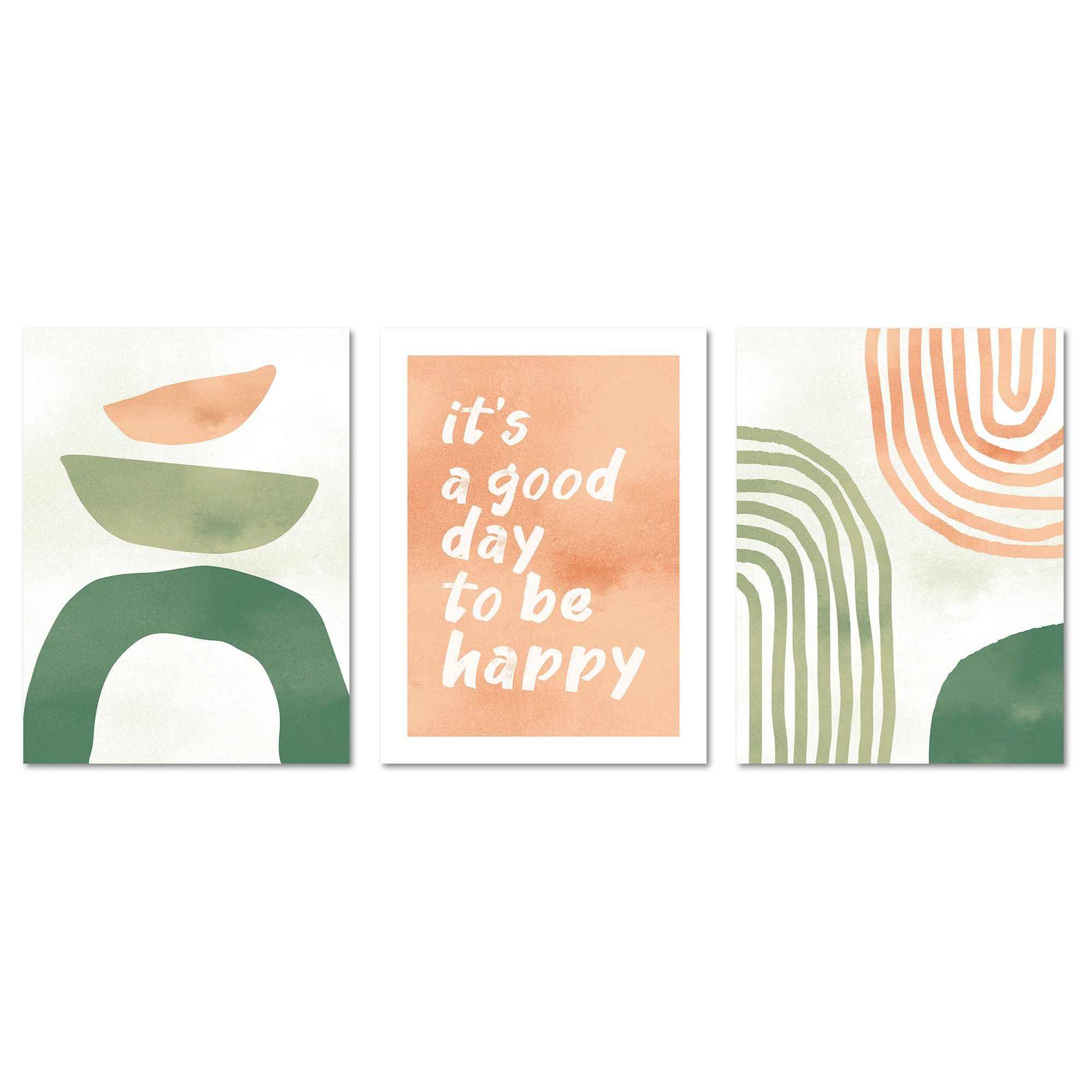 ARTFAVES Bilder-Collage Poster Set Abstract Spring Trio I mehrteilige Bilderwand I Wandbilder, (Wandbilder modern, 3 St)