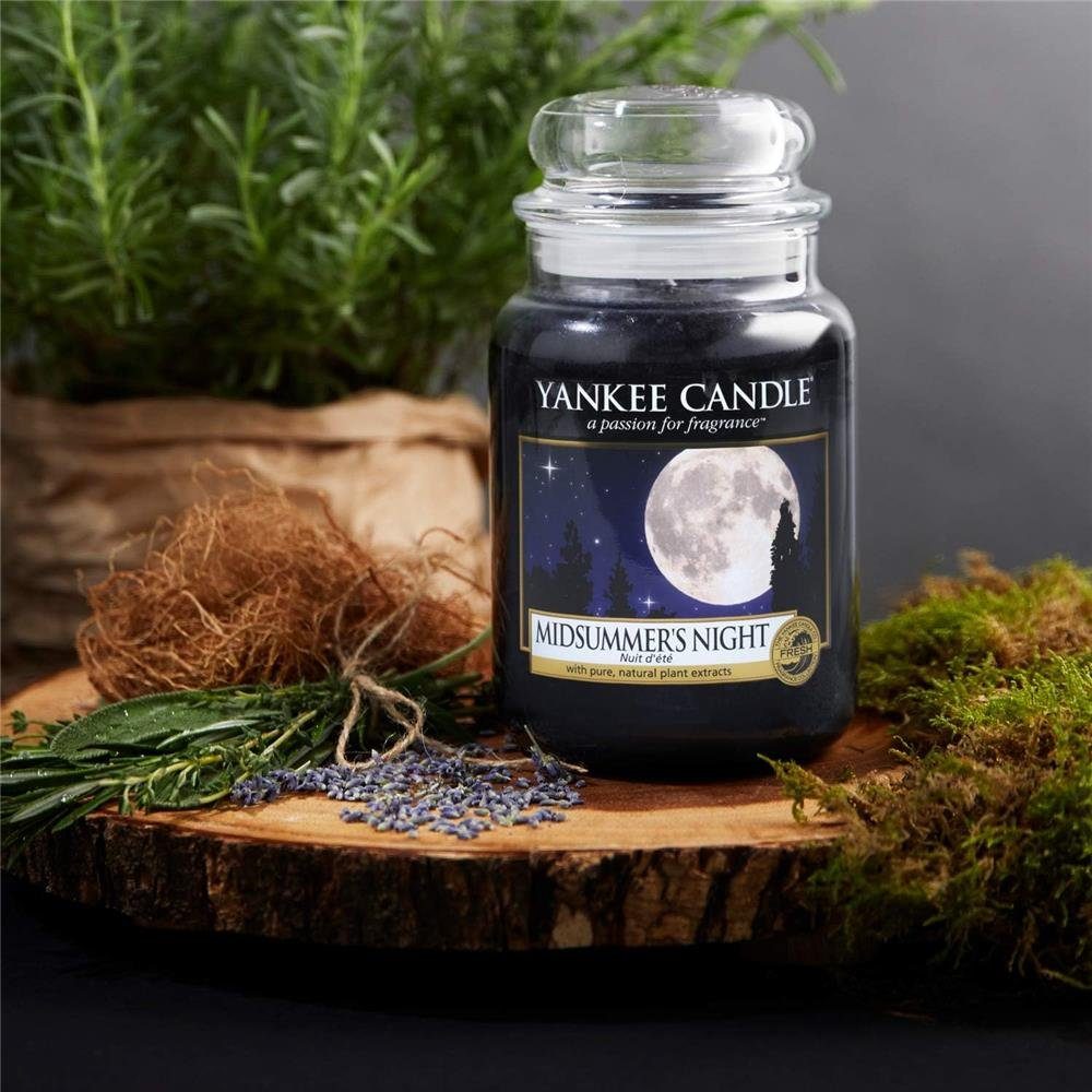 Yankee Candle Duftkerze Midsummer's Night, im Glas, 623 g, Moschus-, Patschuli und Salbeinoten